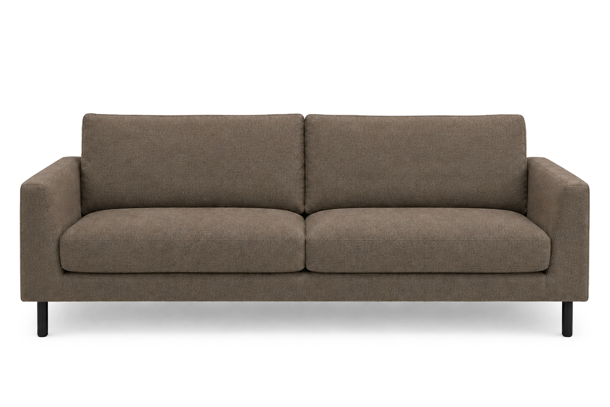 Frida 3 seter sofa Brun, Sorte metall bein miniatyr 2