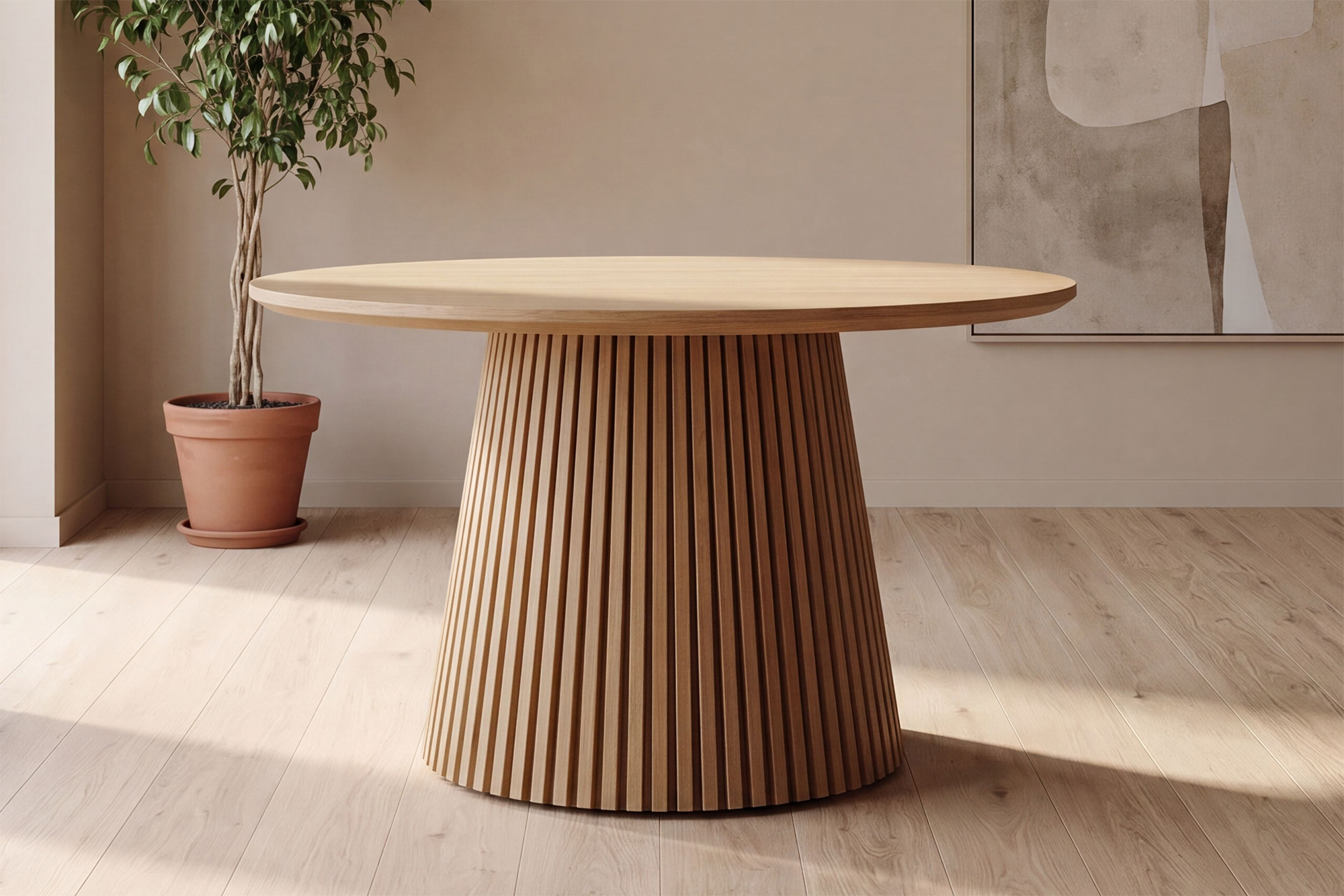 Olivia Rundt Uttrekk Spisebord Dia135-400 x H75cm Natur