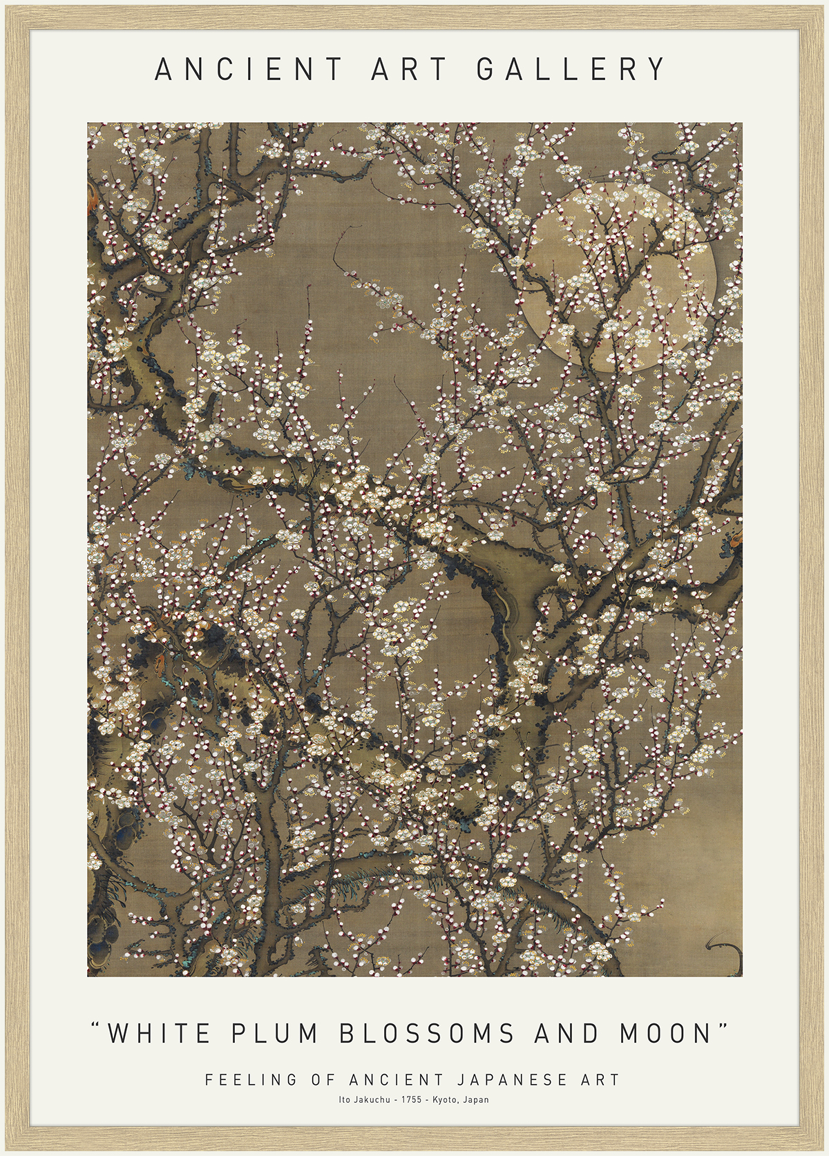 White Plum Blossoms And Moon 50 x 70