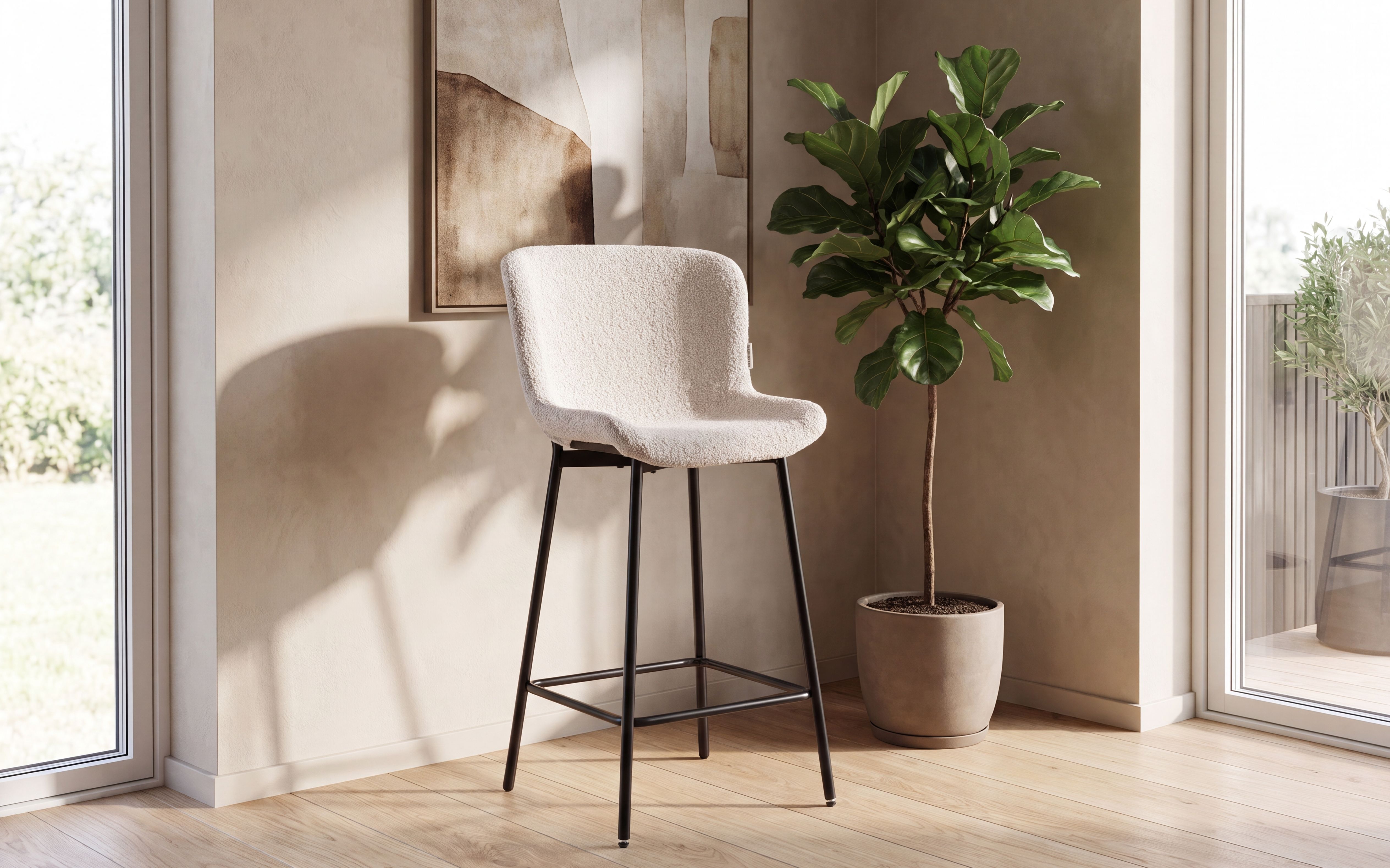 Selma Barstol SH65cm Boucle Beige