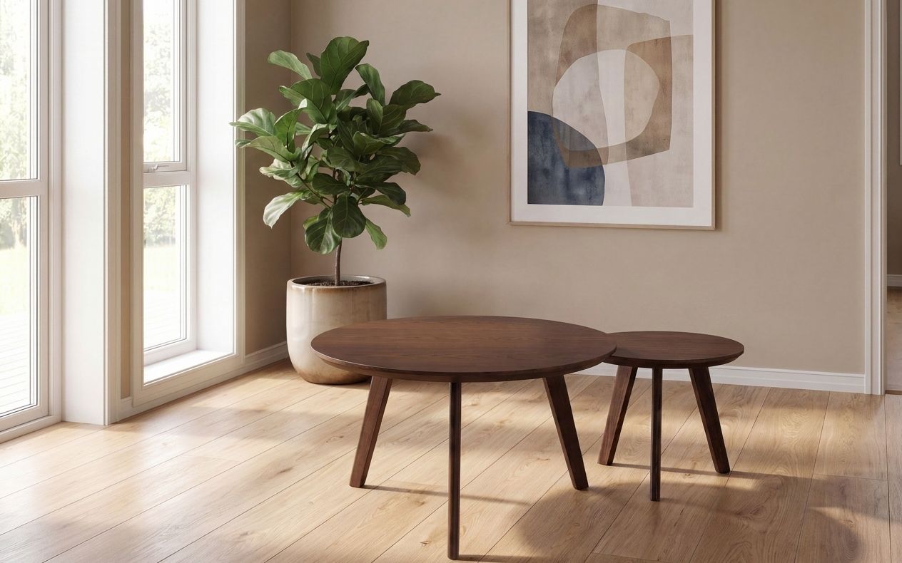 Sander Loungebord Sett D80 og D50cm Røkt