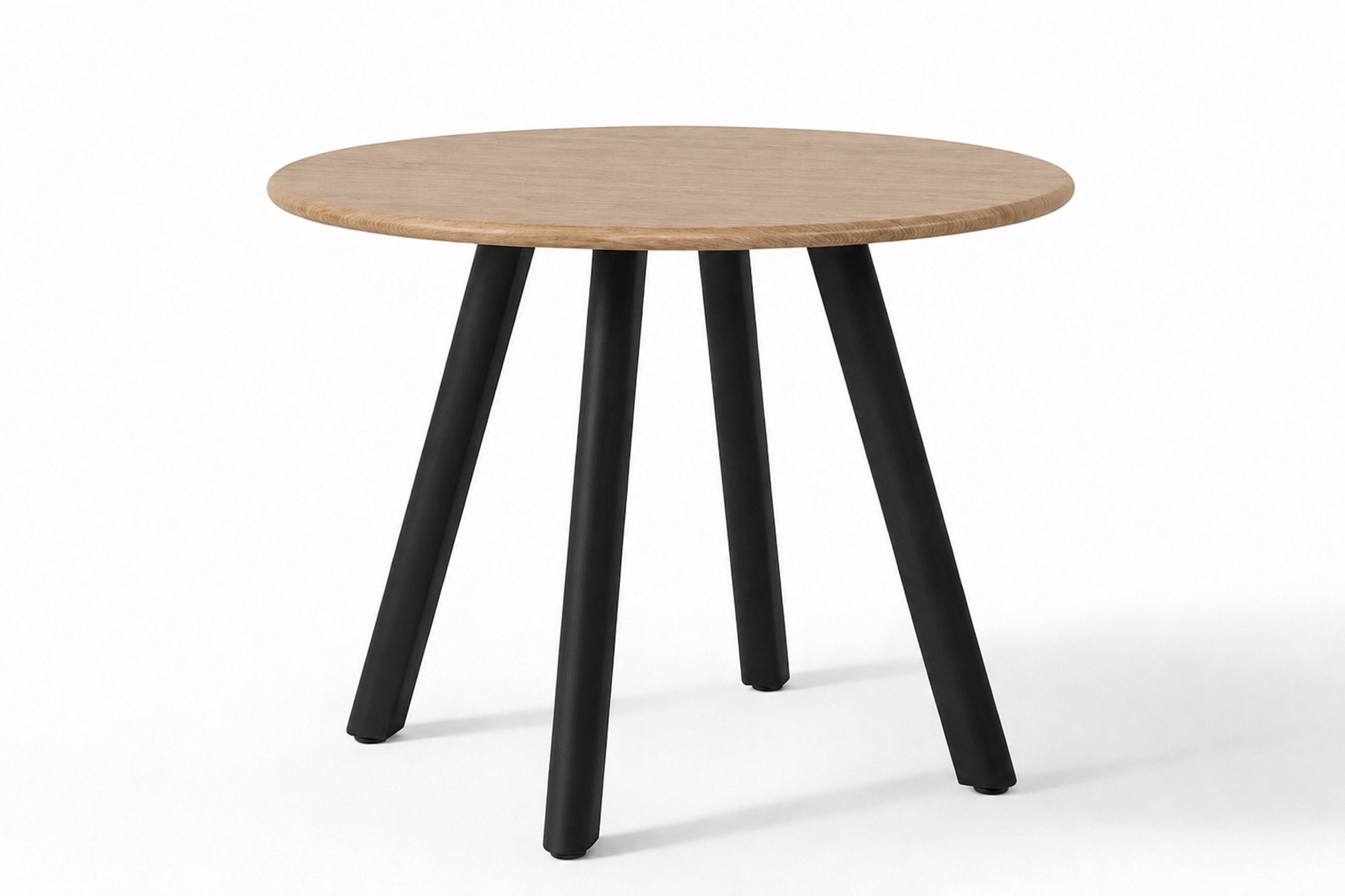 Lind rundt Spisebord D90x72 Koks bein og Teak OakShield aluminium bordplate