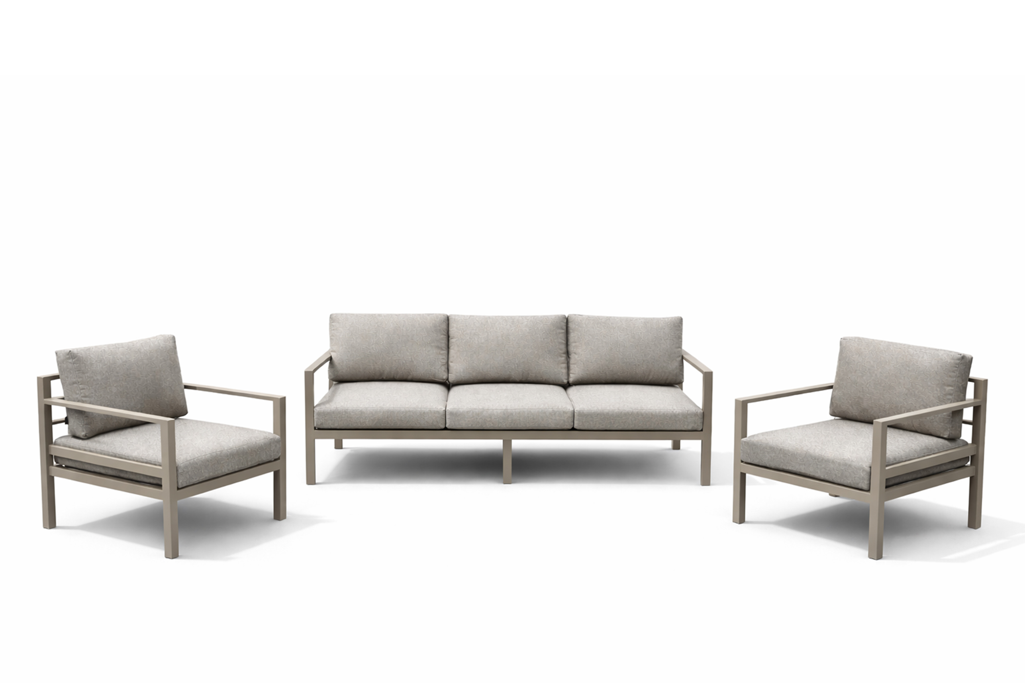 Adelaide Sofa Hagegruppe 3+1+1 Muskat aluminium Mørk Natur puter