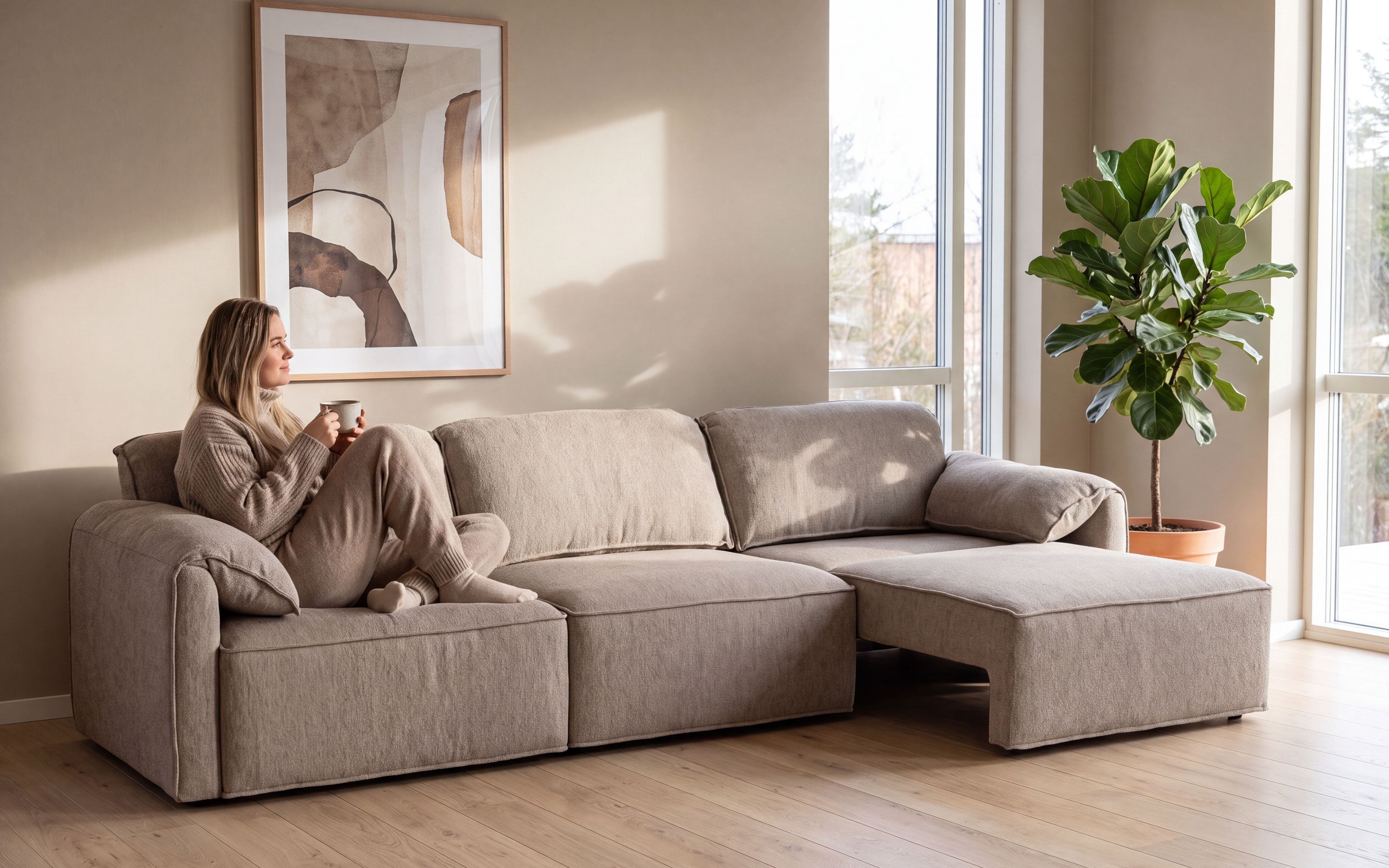 Ulrik XL Elektrisk Smartsofa Beige