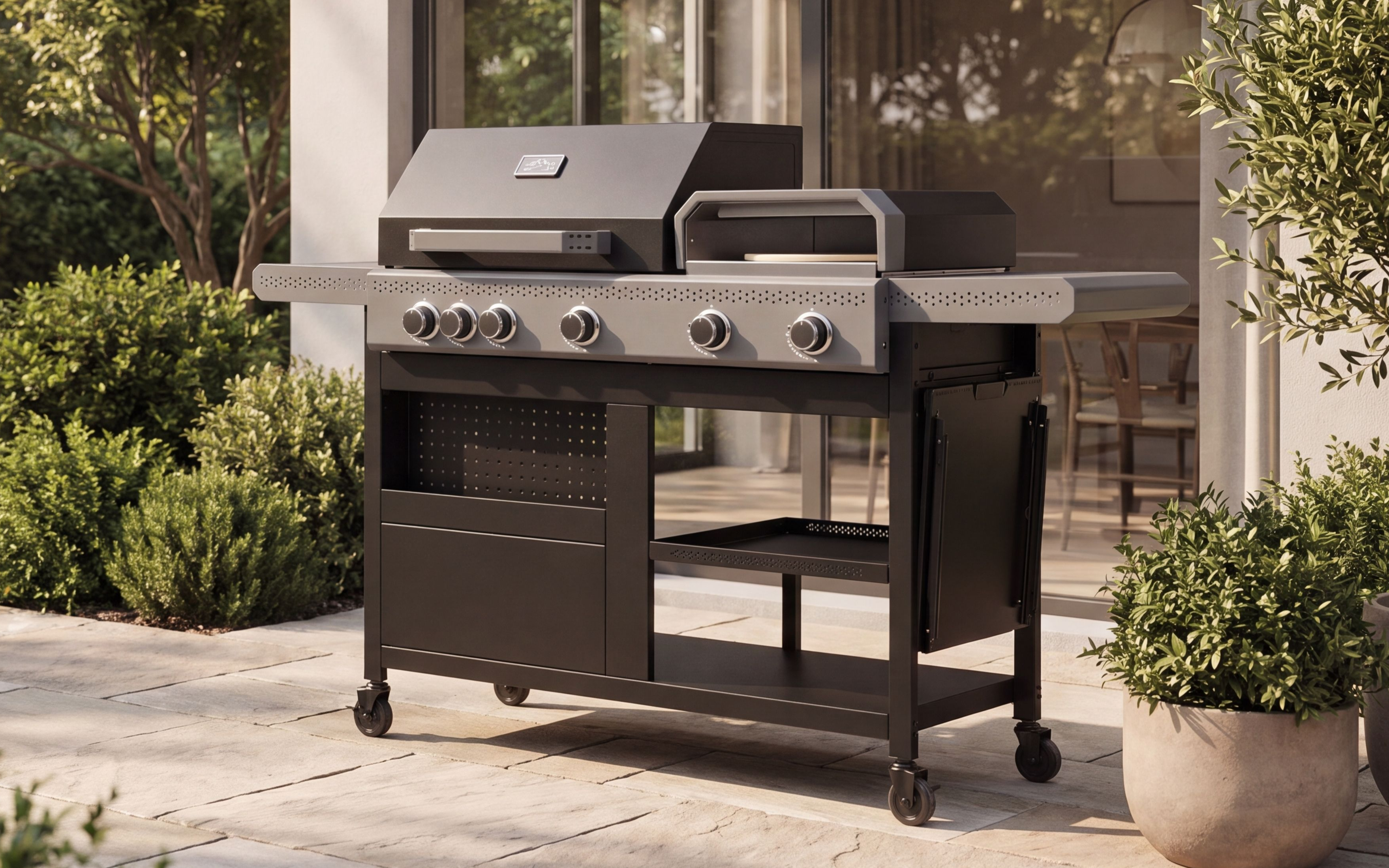 Tender Duo Gassgrill med pizzafunksjon og sidebrenner