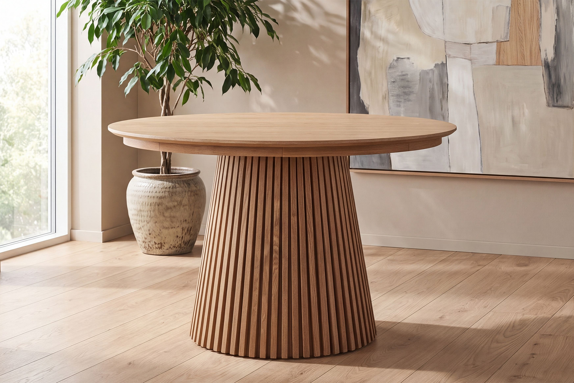 Olivia Rundt Uttrekk Spisebord Dia120-280 x H75cm Natur