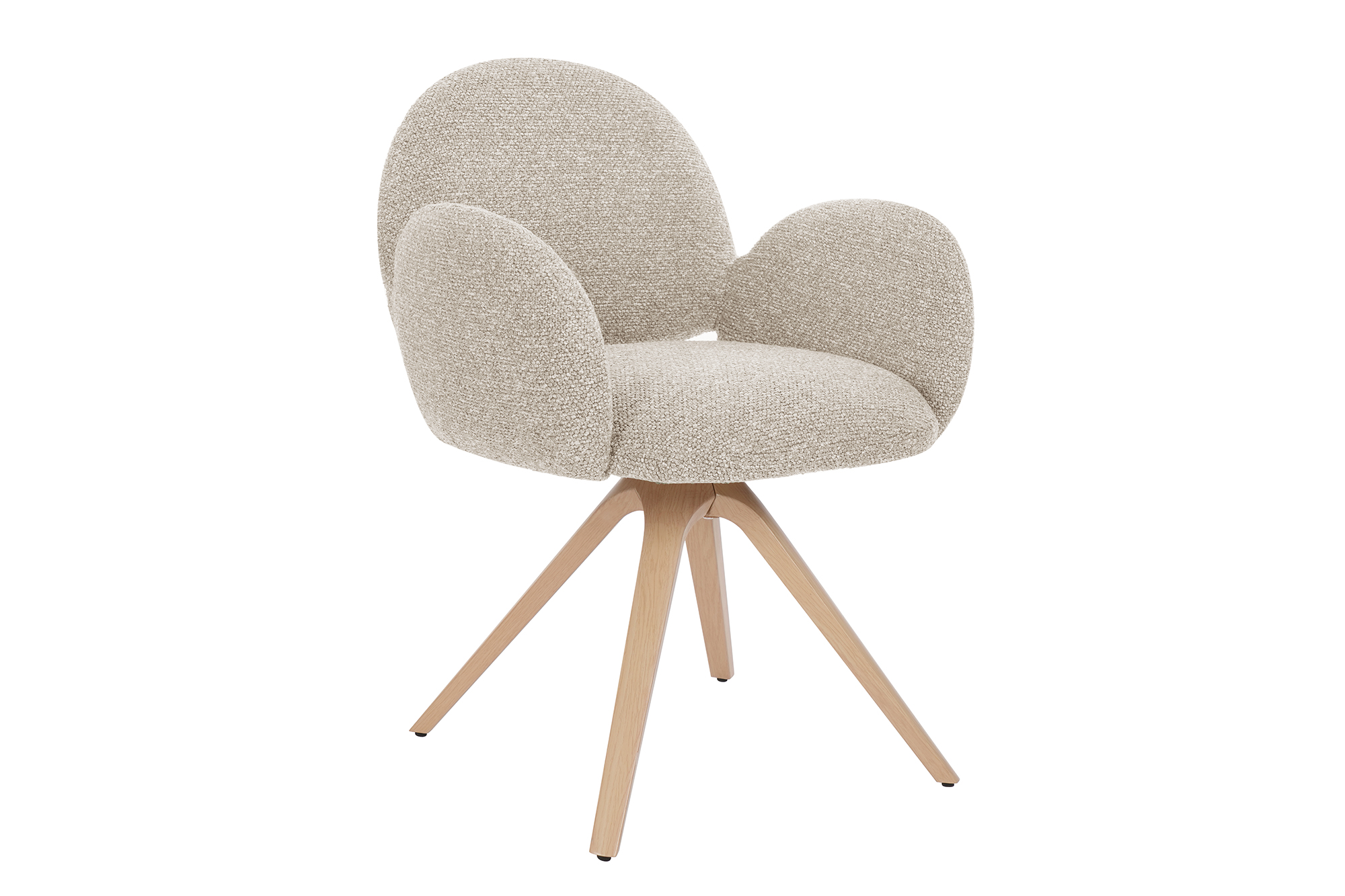 Lilly Spisestol Beige Med Natur Bein