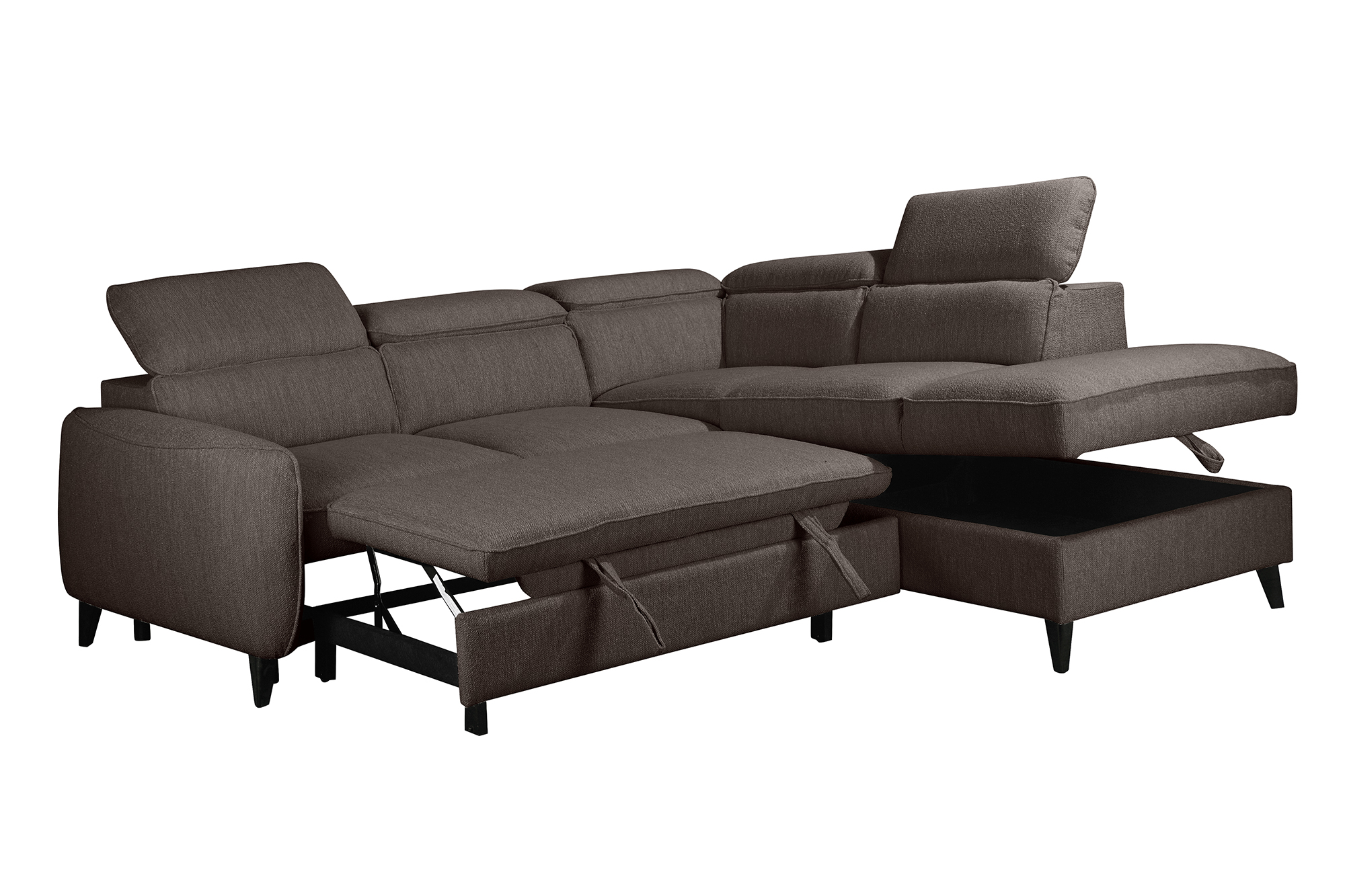 Edvin Sovesofa Med Høyre Sjeselong Og Oppbevaring Brun miniatyr 2