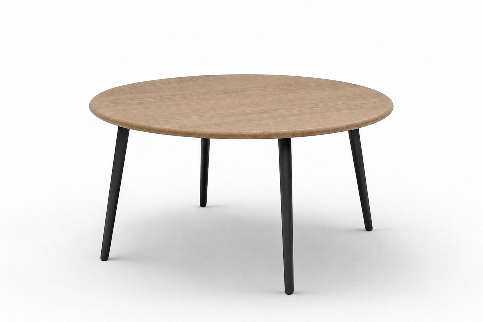 Lind rundt lounge bord D90x46 Koks bein og Teak OakShield aluminium bordplate