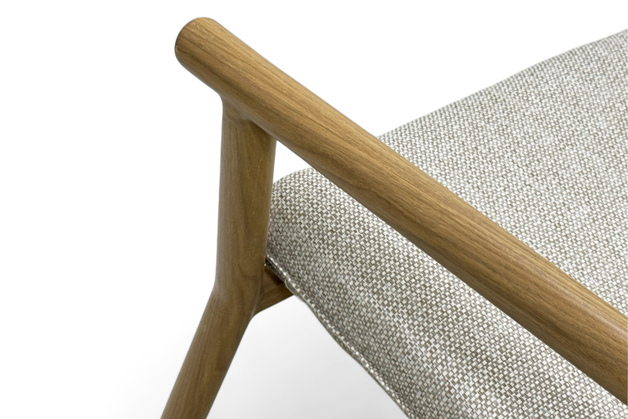 Une Spisestol Teak OakShield aluminium Beige Sunfab pute
