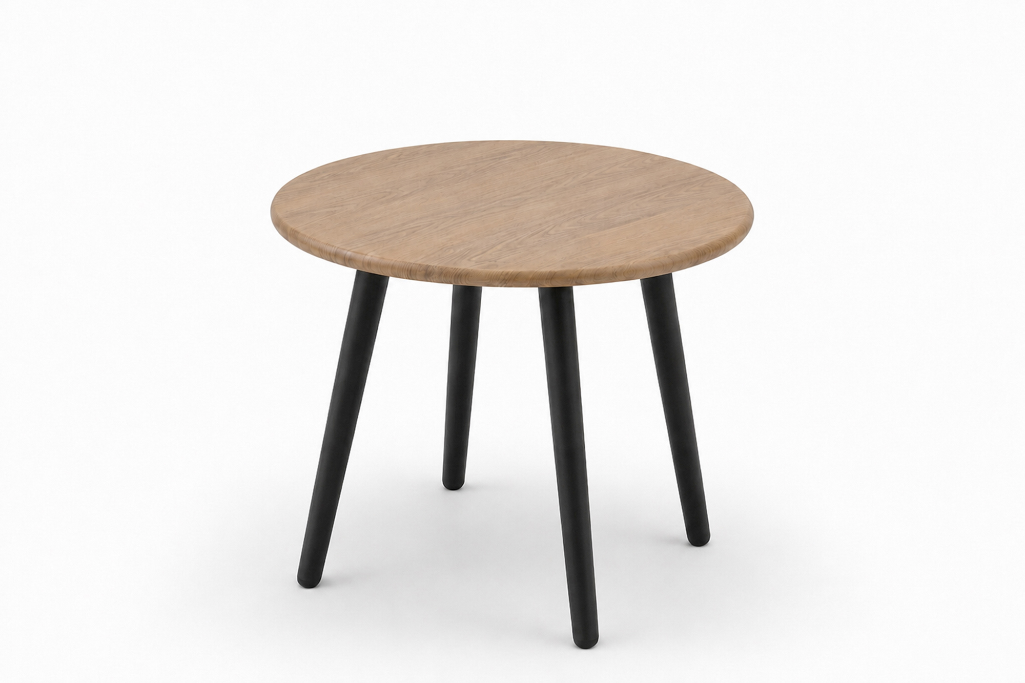 Lind rundt sidebord D50x45 Koks leg og Teak OakShield aluminium top，