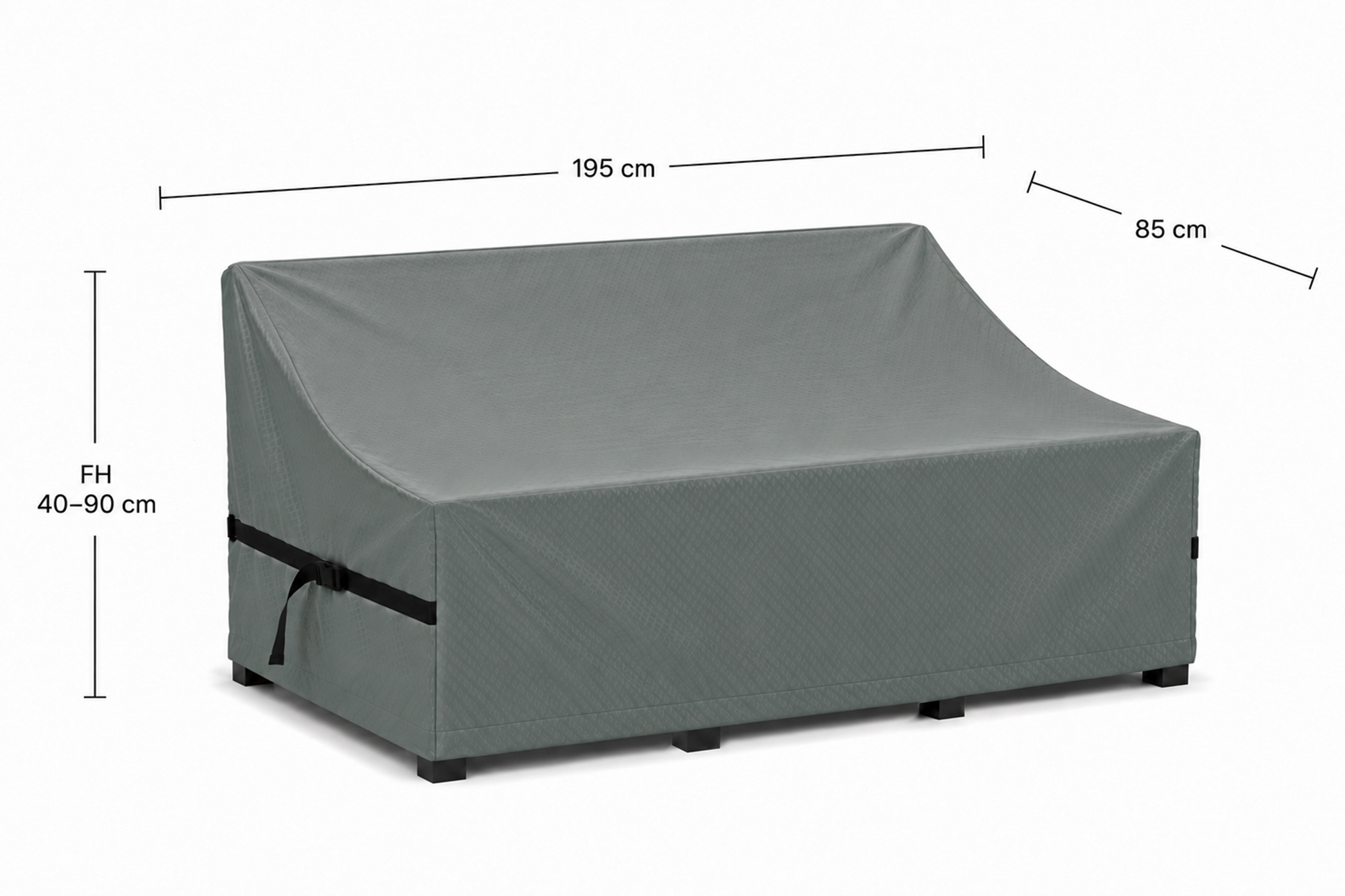 2Stoler+bord trekk Grønn 195 x 85 x FH40-H90cm