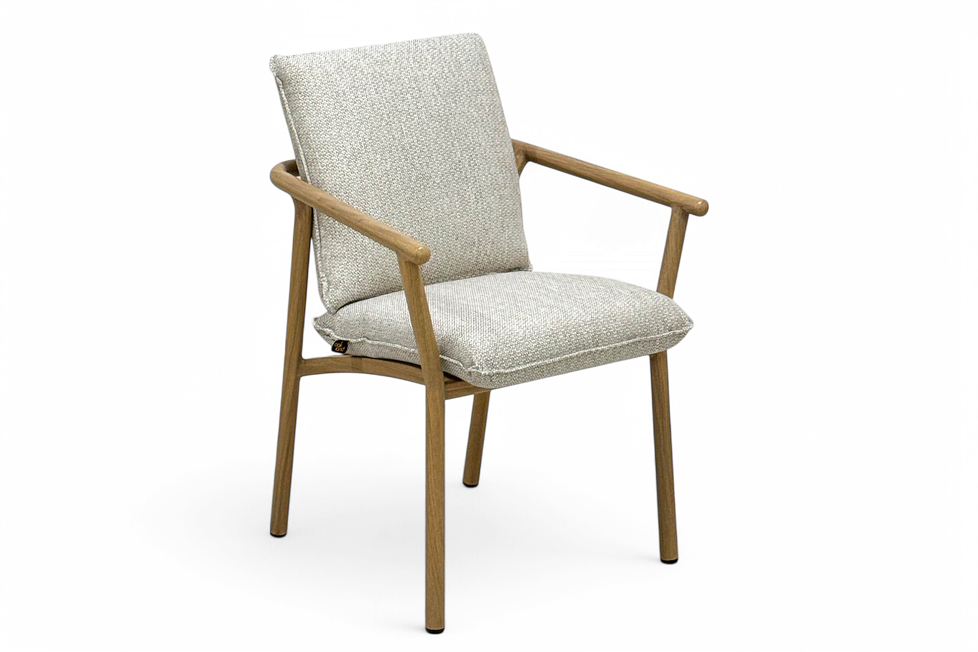 Une Spisestol Teak OakShield aluminium Beige Sunfab pute