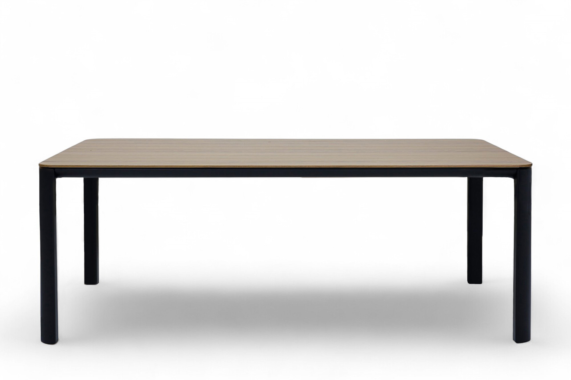 Une Spisebord 200x90 Teak OakShield aluminium bordplate Koks aluminium ramme