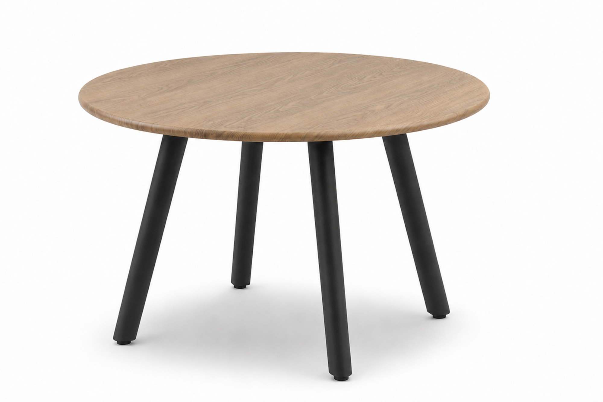Lind rundt Spisebord D110x72 Koks bein og Teak OakShield aluminium bordplate