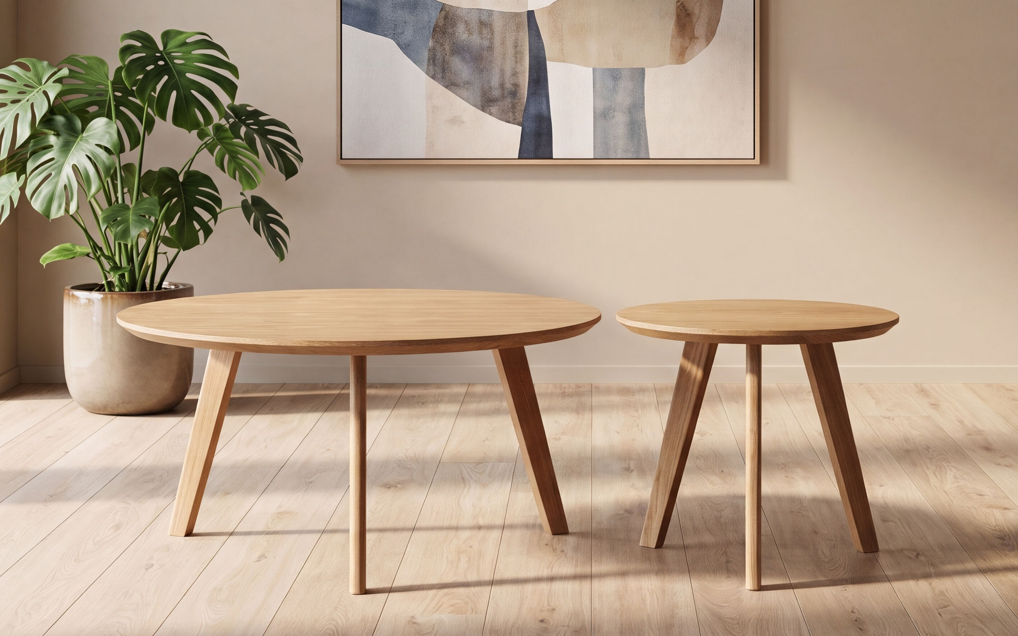 Sander Loungebord Sett D80 og D50cm Natur