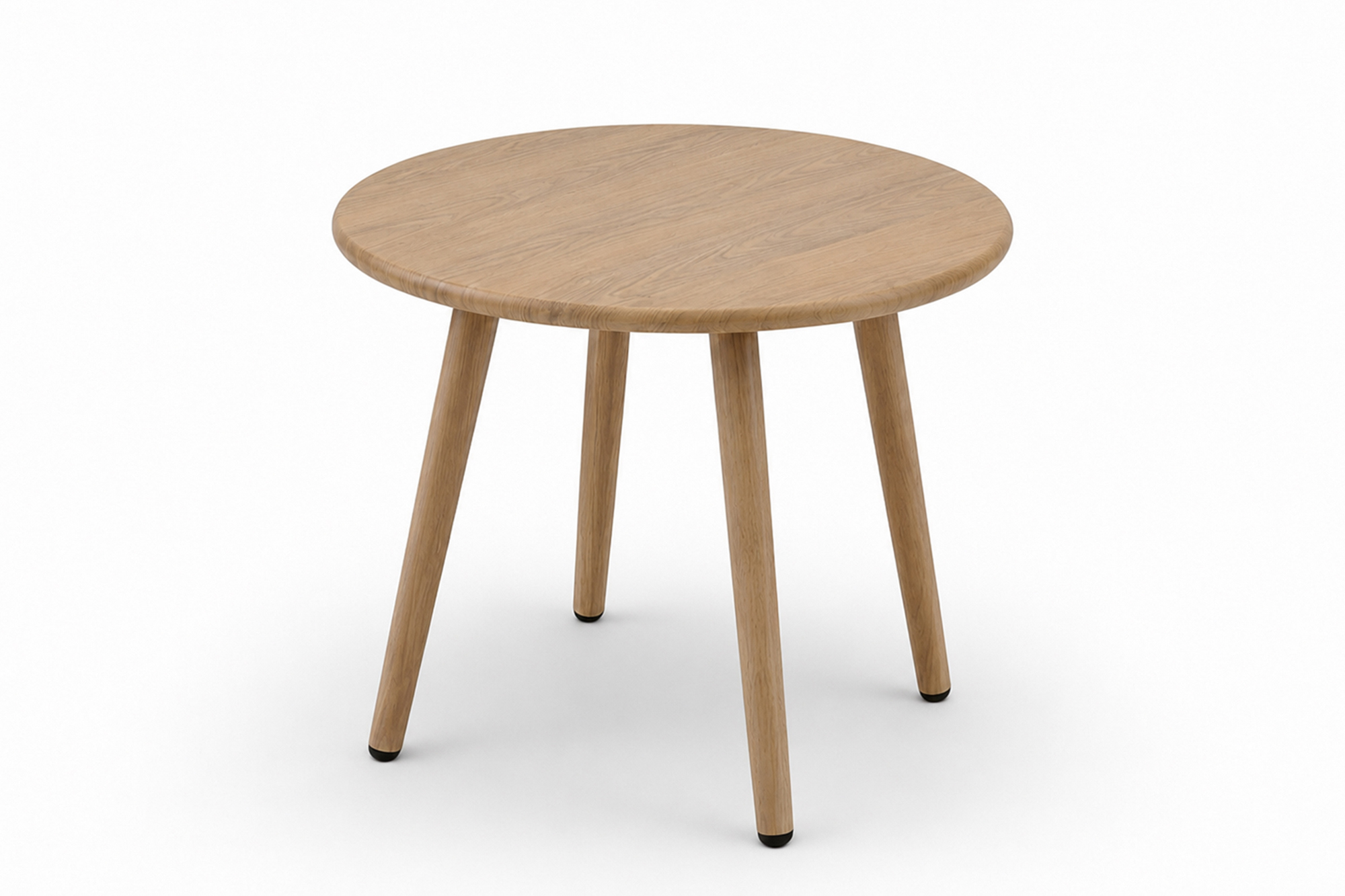 Lind rundt lounge bord D60x46 med Teak OakShield aluminium bordplate og bein