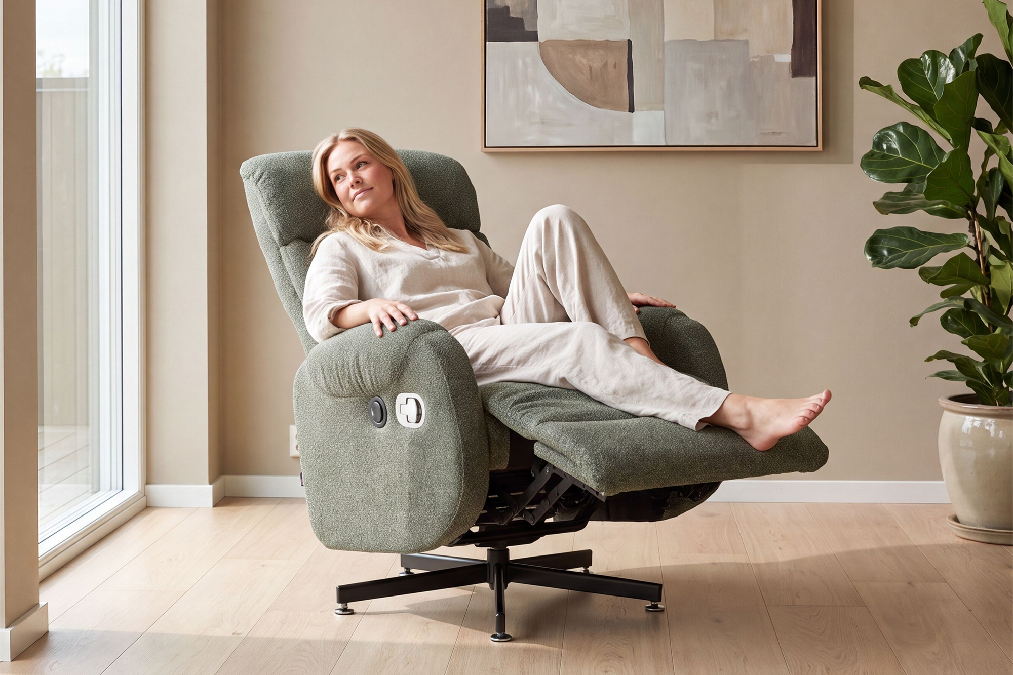 Sivert Elektrisk Recliner Grønn