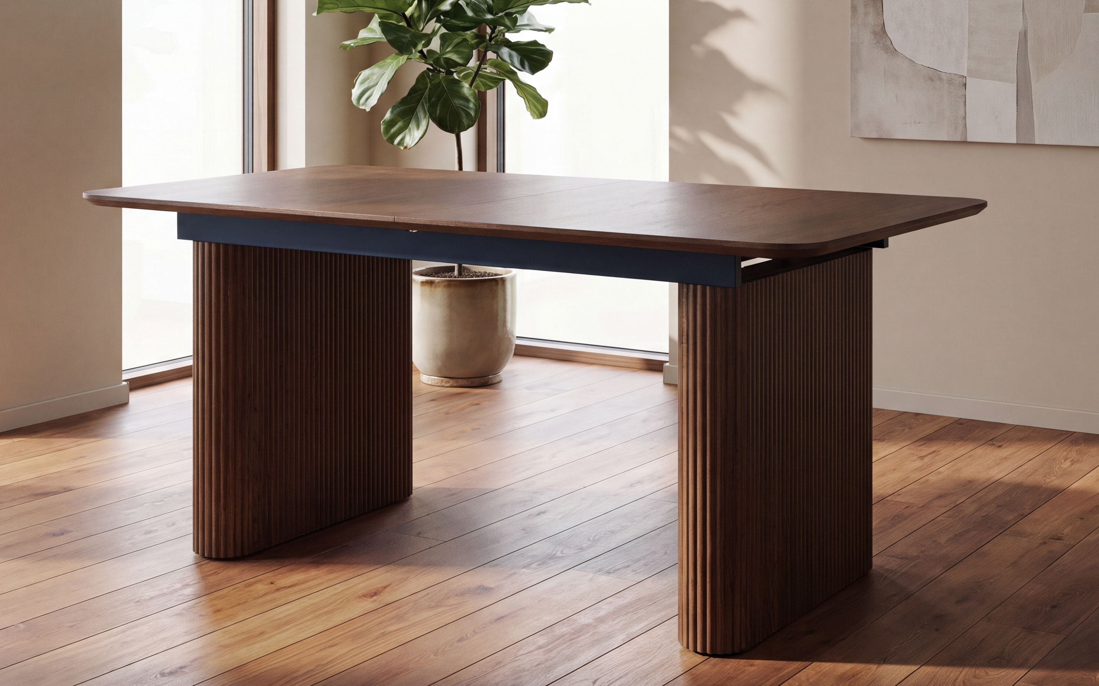 Birk Uttrekk Spisebord 160-205 x 90 x H76cm Røkt