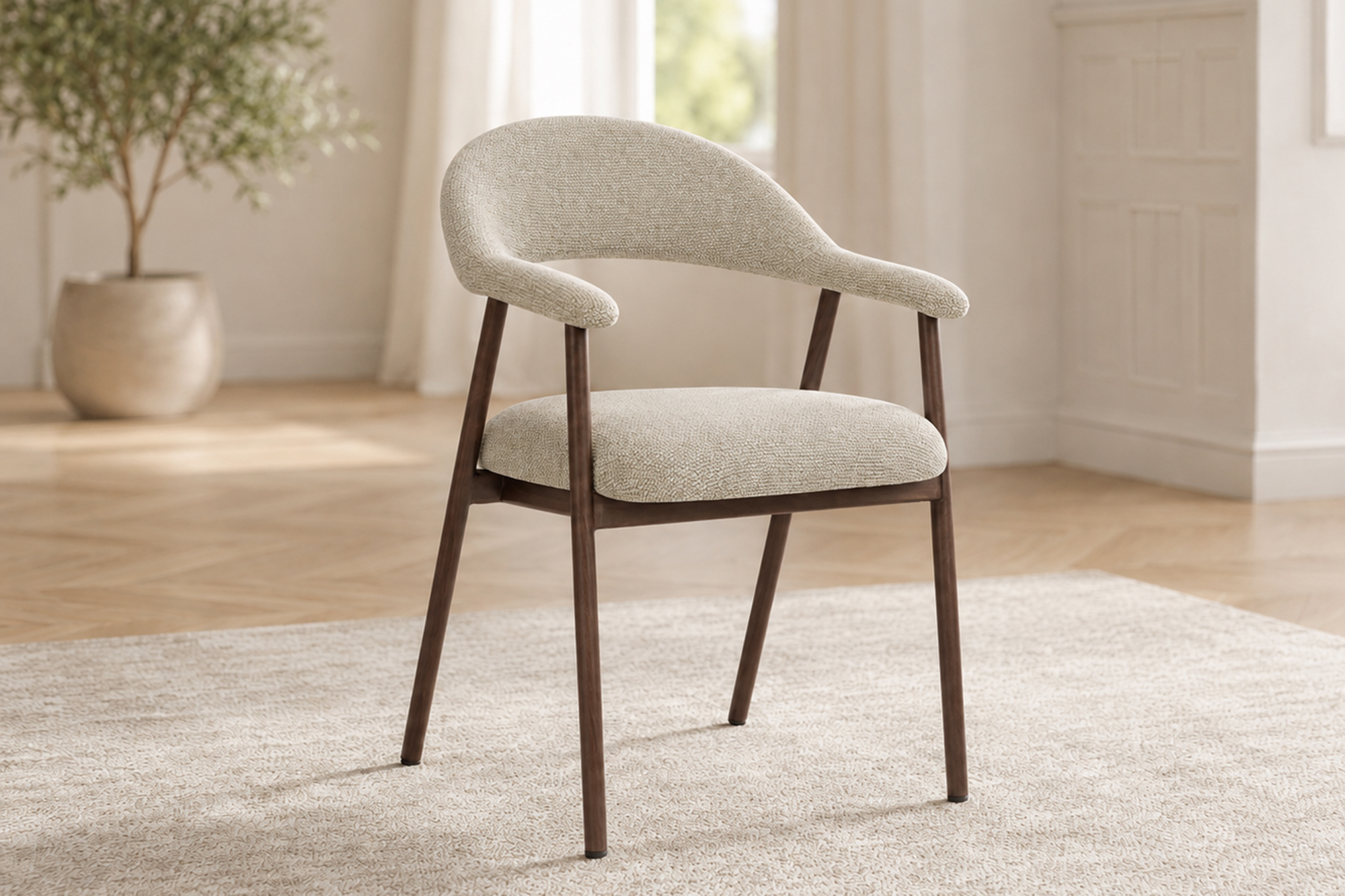Synne Spisestol Beige Med Røkt Bein