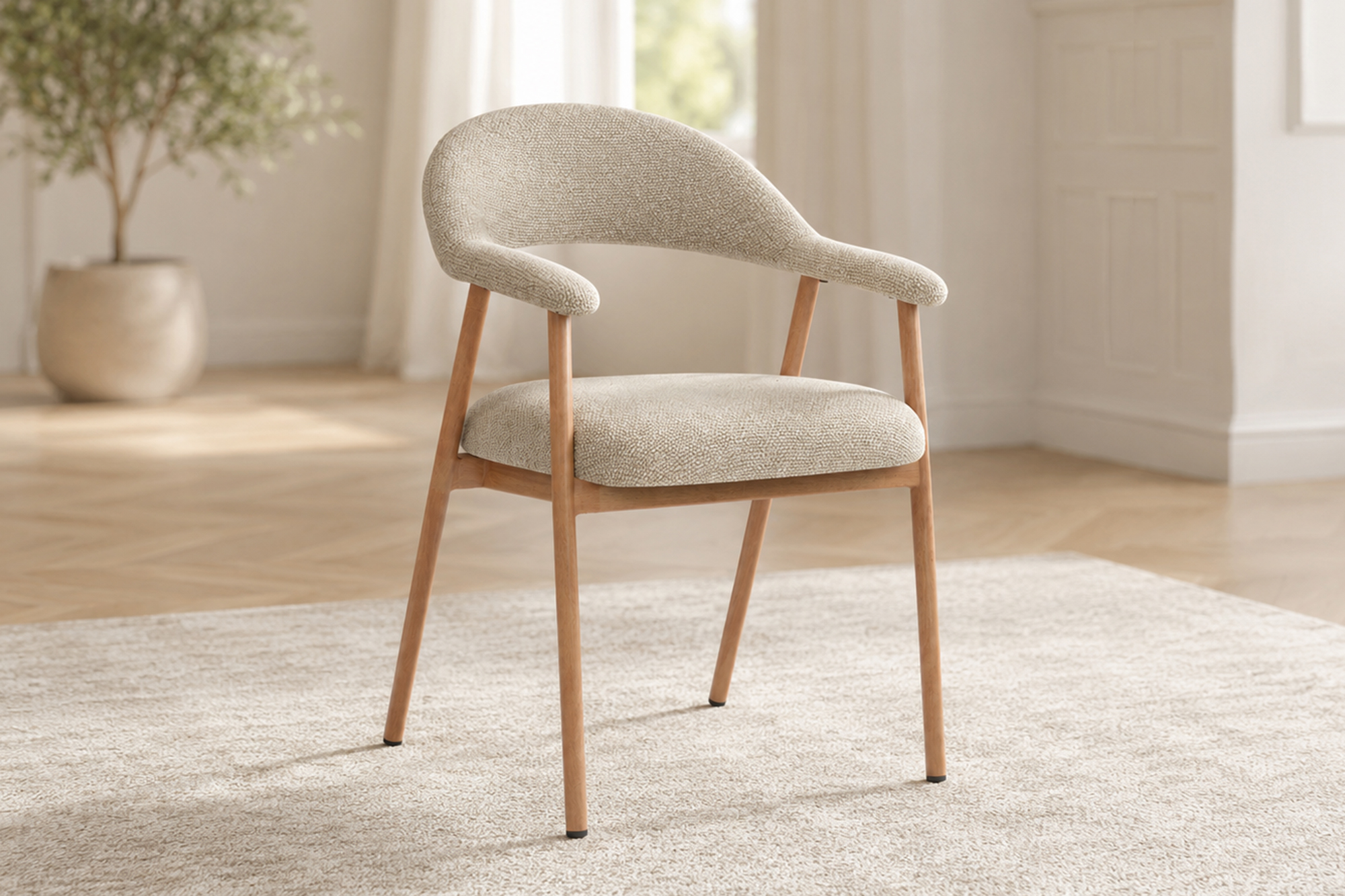 Synne Spisestol Beige Med Natur Bein