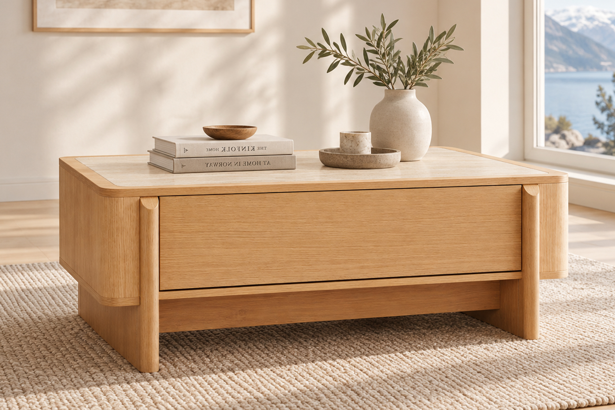 Noor Sofabord Med Sinterstone Topp Natur Eik 110x60xH40