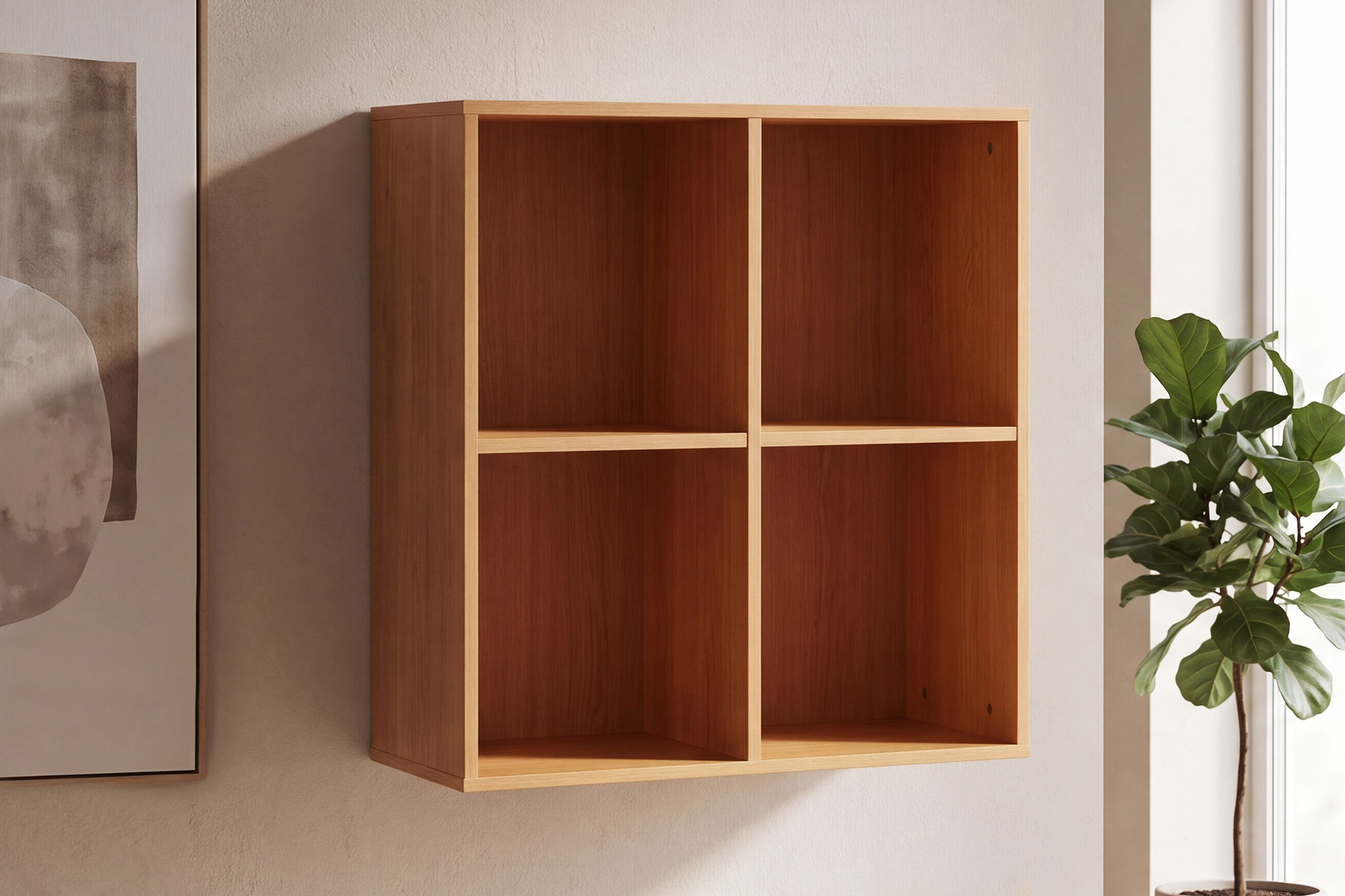 Viggo Vegghylle med 4 Rom Natur 72x72