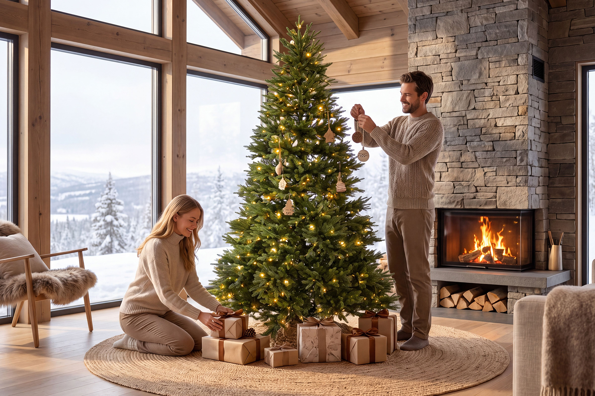 Hovden Fyldig Juletre 220cm dimmbart
