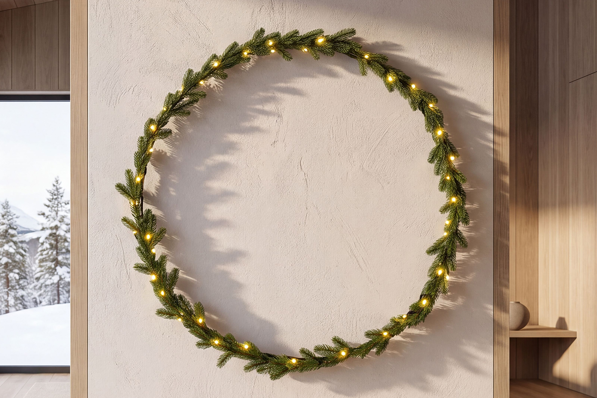 Vinterkrans D120cm 80 LED lys