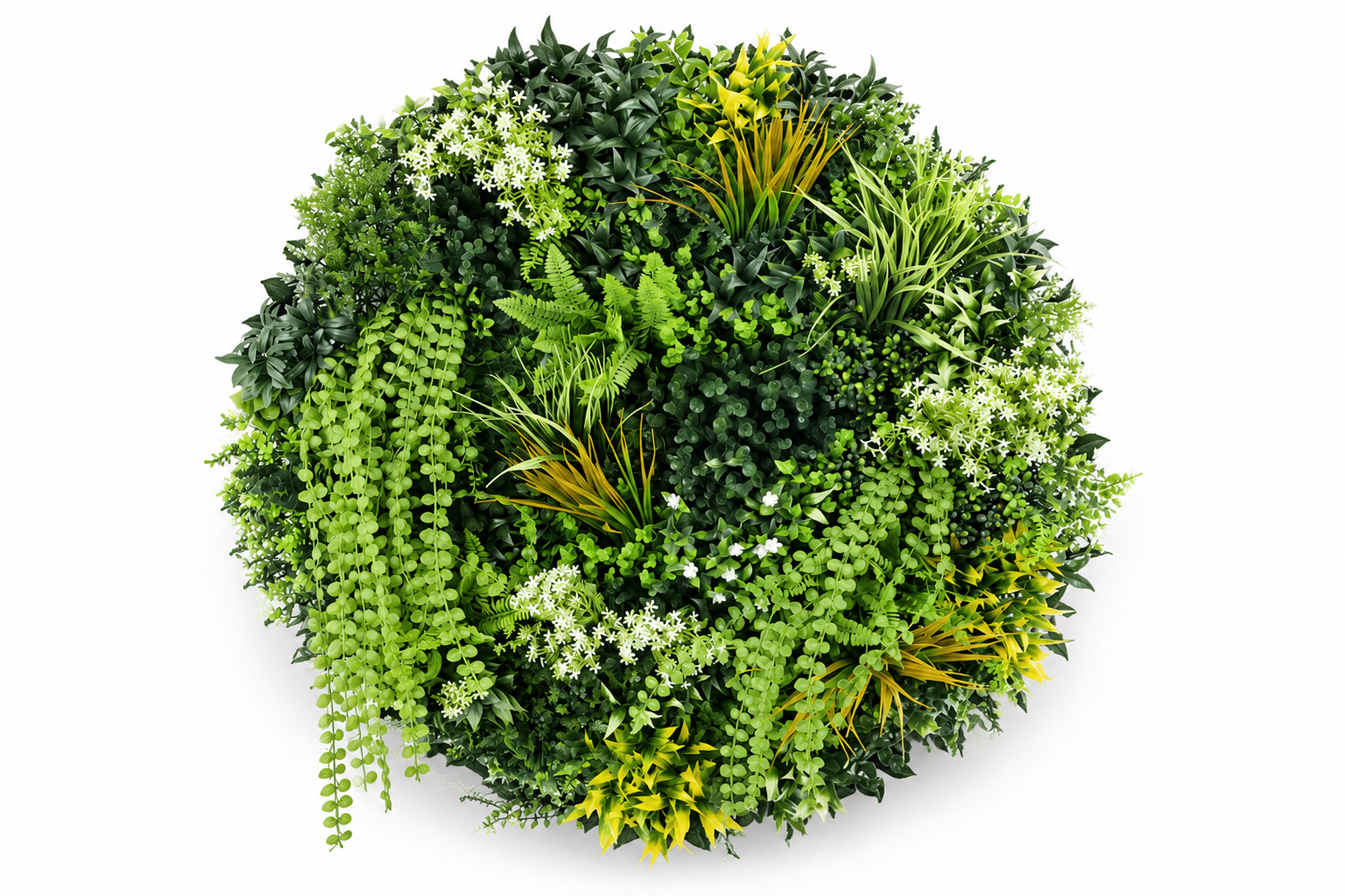 Kunstig Plantevegg Dekorasjon Ø100 cm