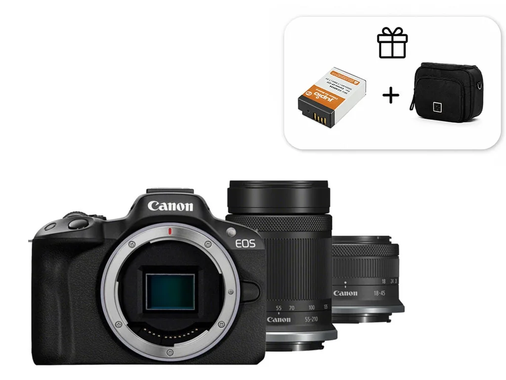 Canon EOS R50 + RF-S 18-45mm f/4,5-6,3 IS STM + RF-S 55-210mm f/5-7,1 IS STM