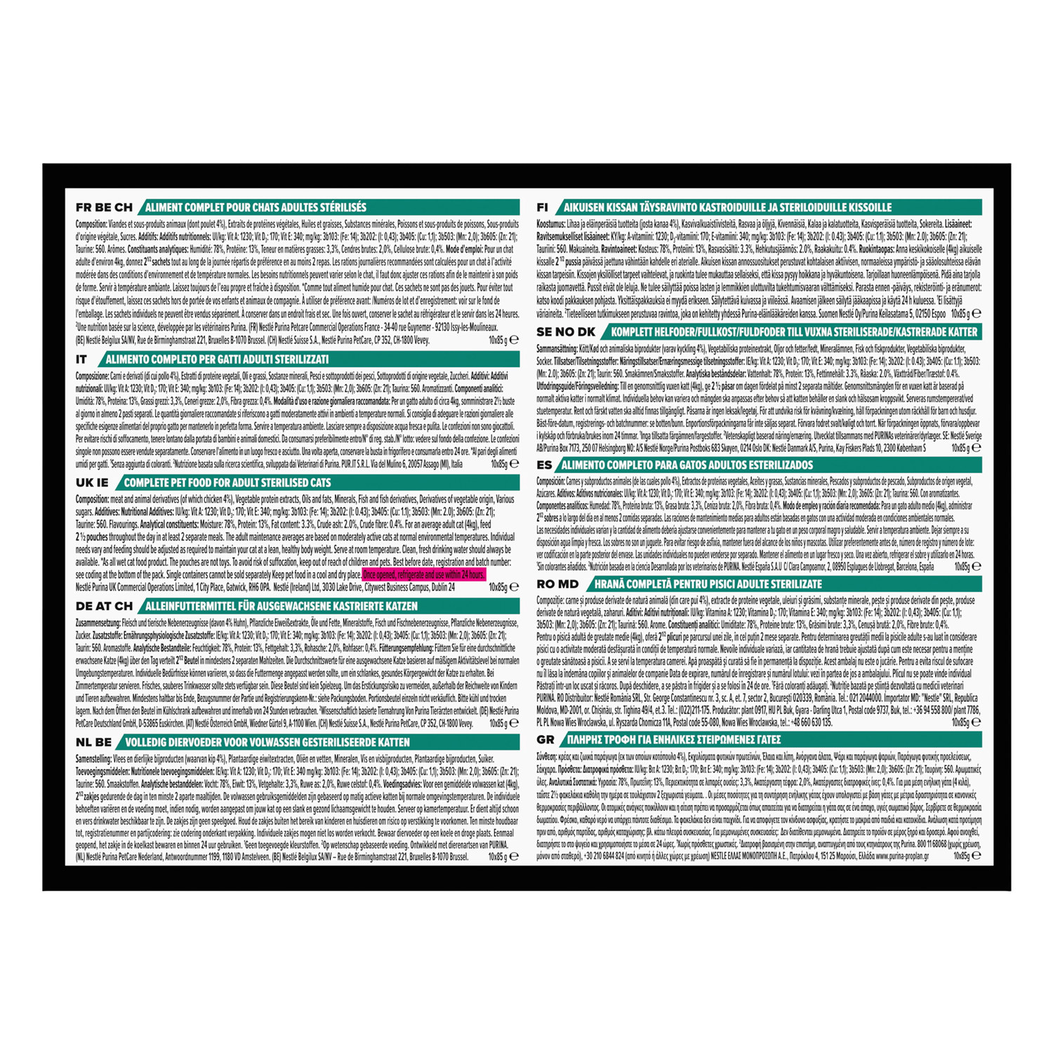 PP Sterilised Cat Chicken 10-p 850g