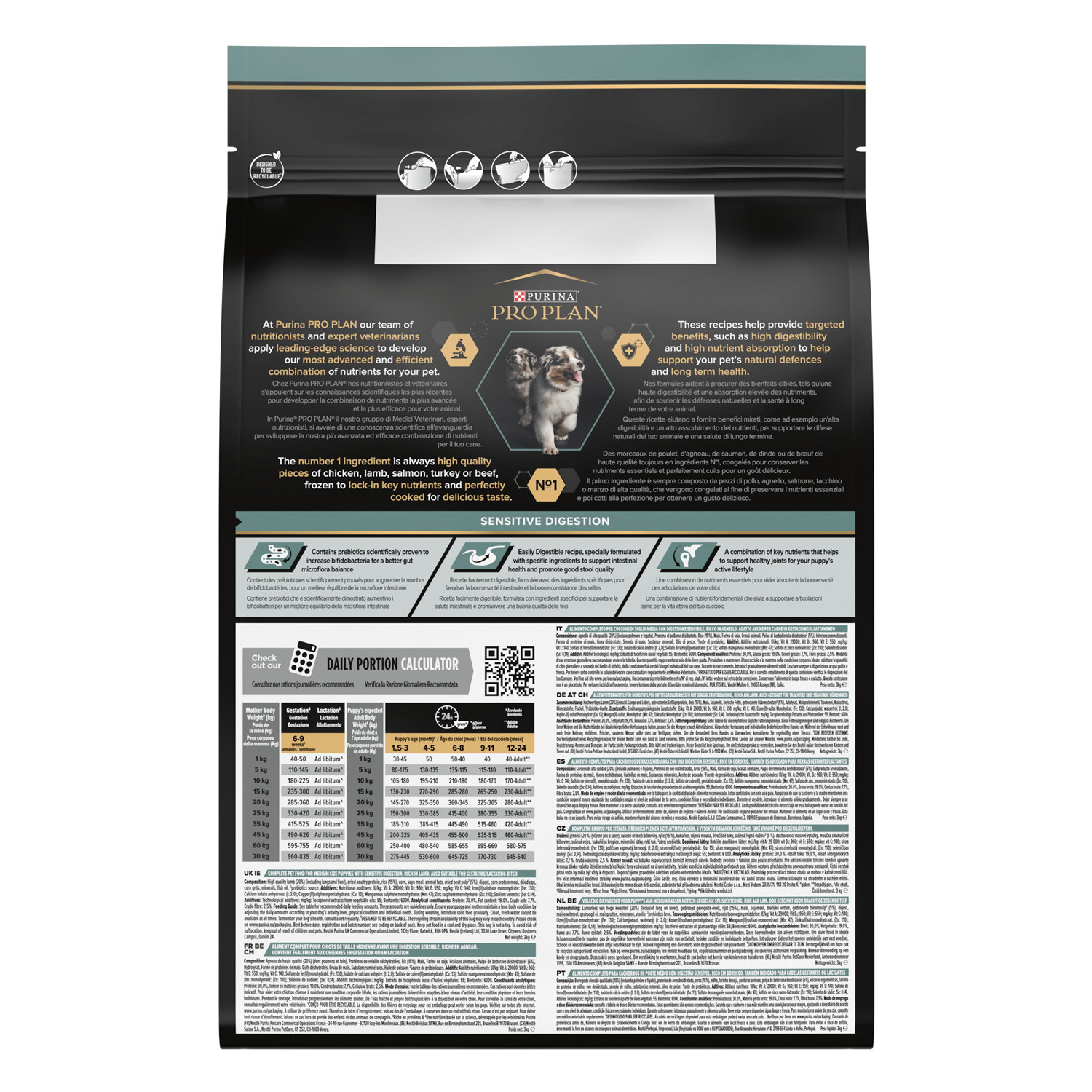 PRO PLAN® Medium Puppy  - Sensitive Digestion 3kg