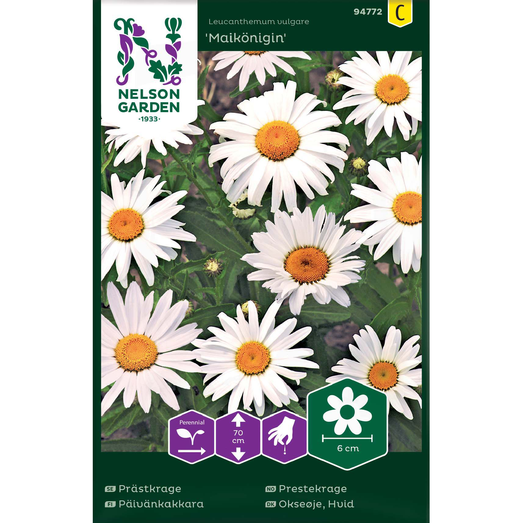 Prästkrage, Maikönigin, vit