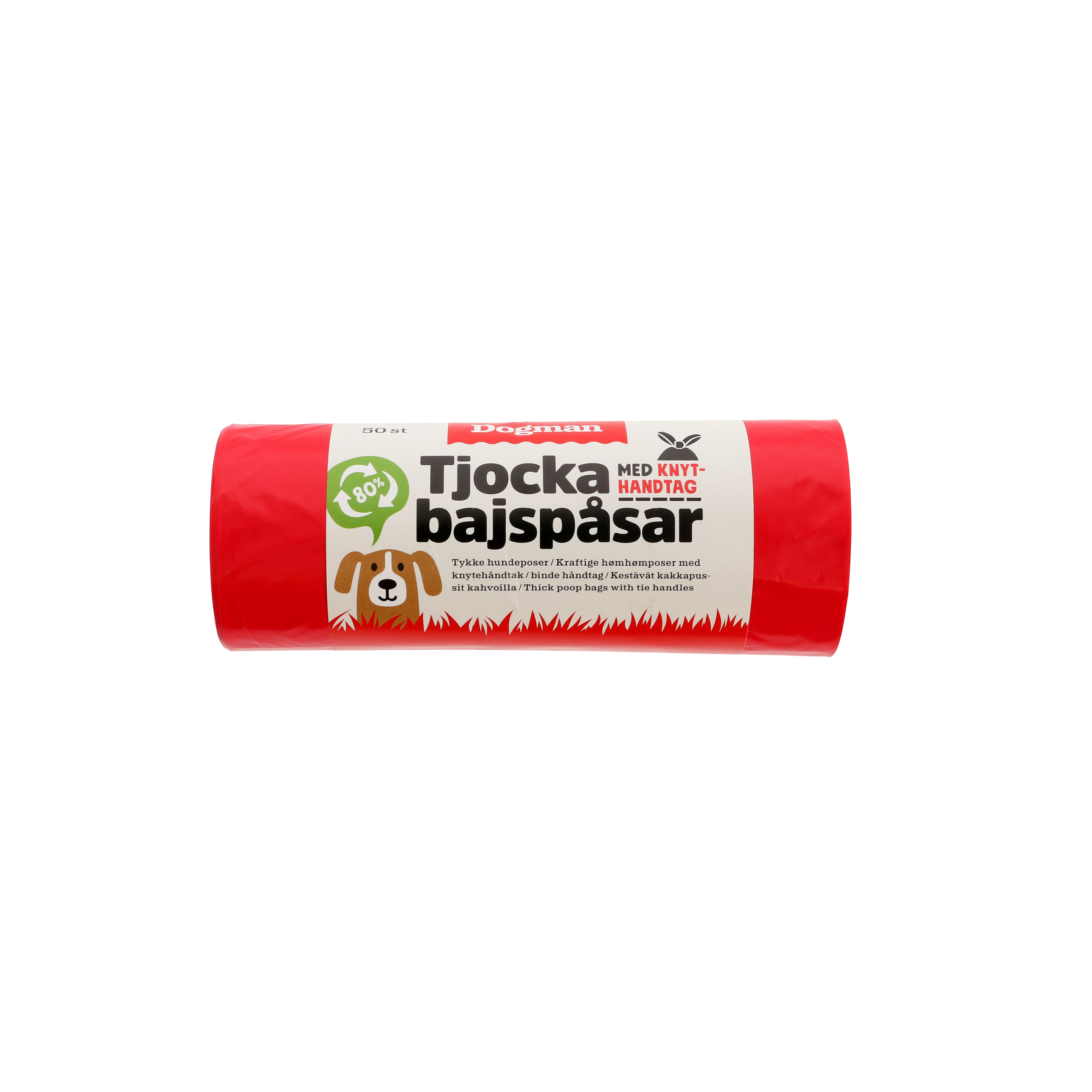 Hundeposer med håndtak 50p, rød