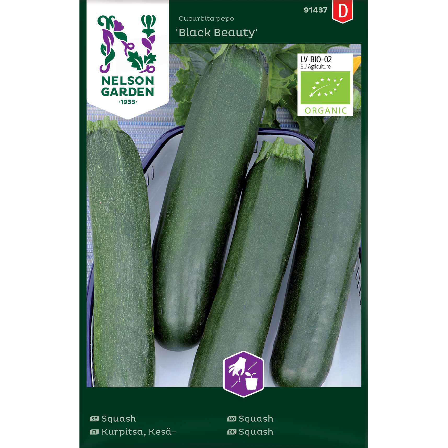 Squash, Black Beauty, Organic