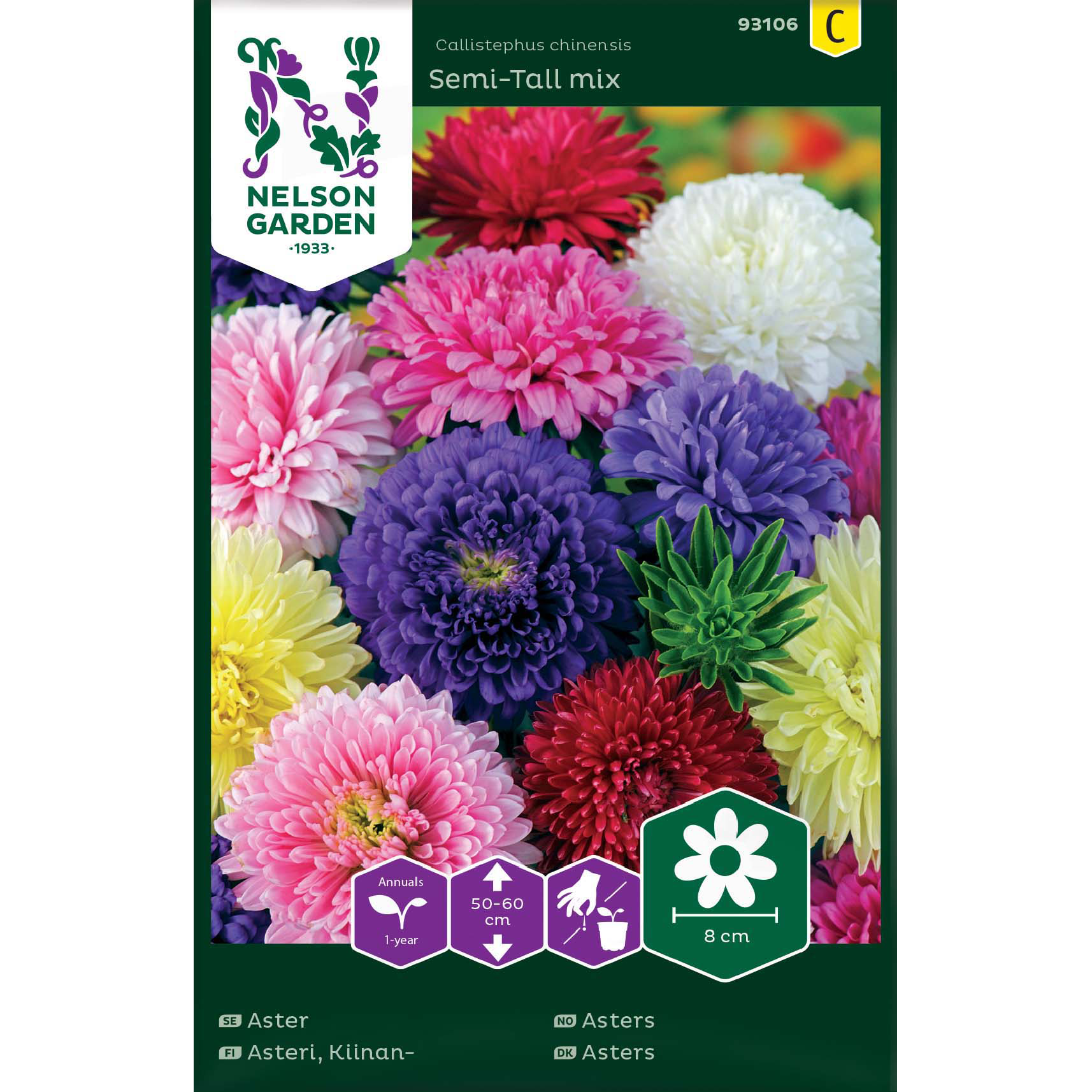 Aster, Dubbel, bl färger