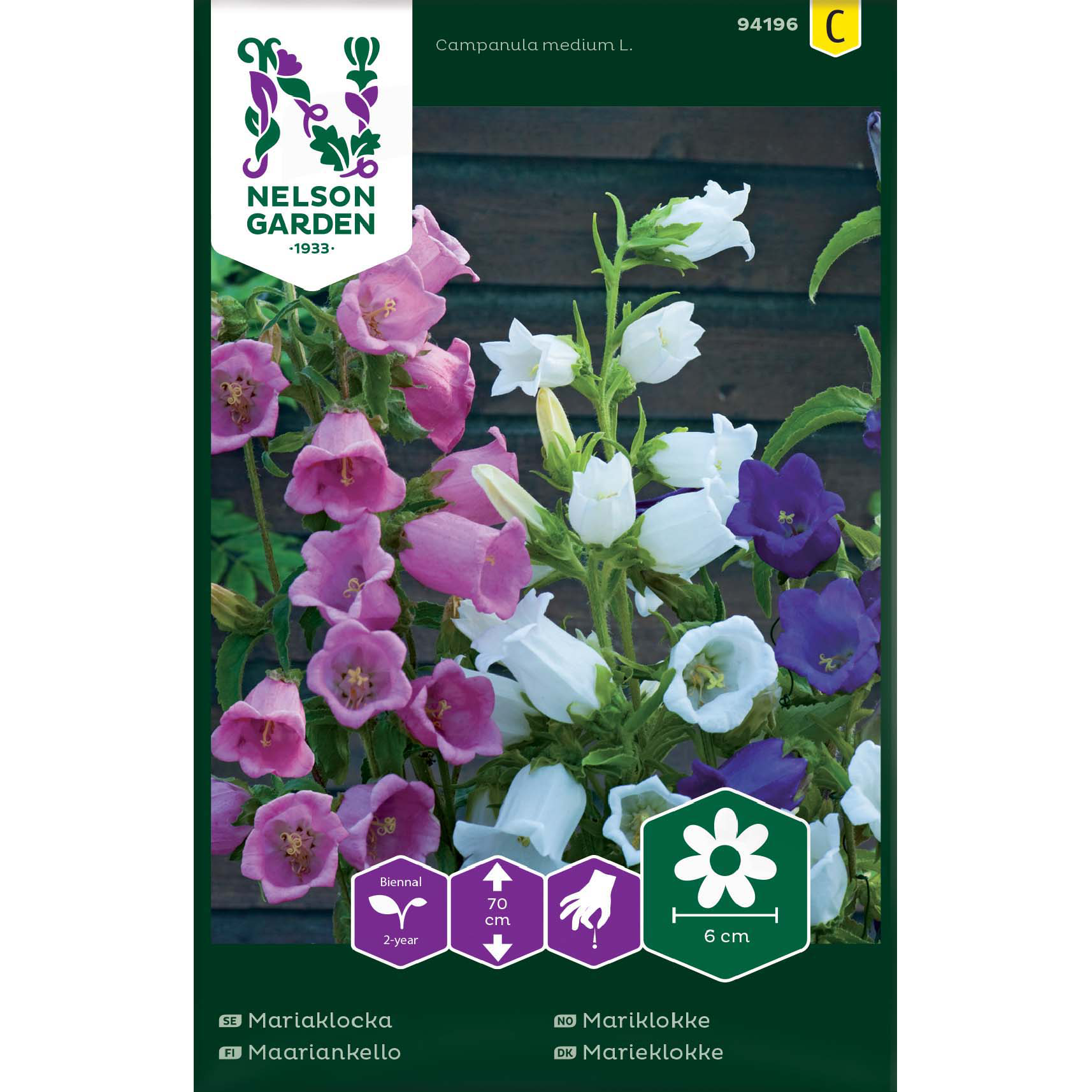 Mariaklocka, Enkel, bl färger