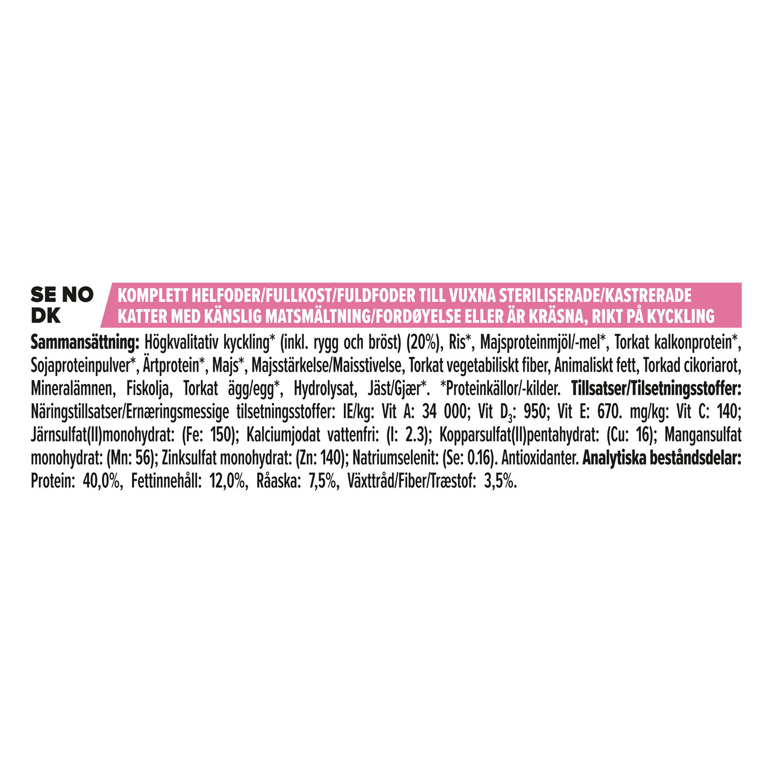 PRO PLAN® Sterilised Delicate Digestion Chicken 3kg