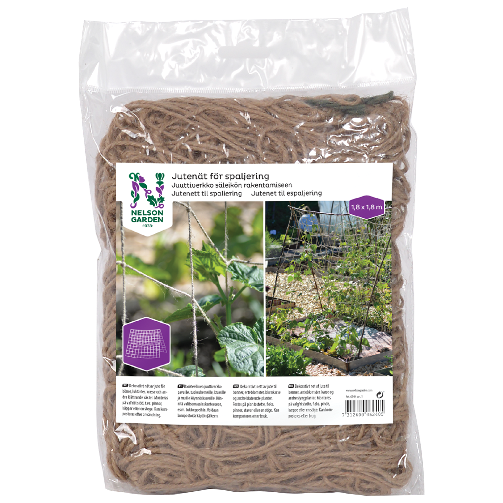 Jutenät för spaljering