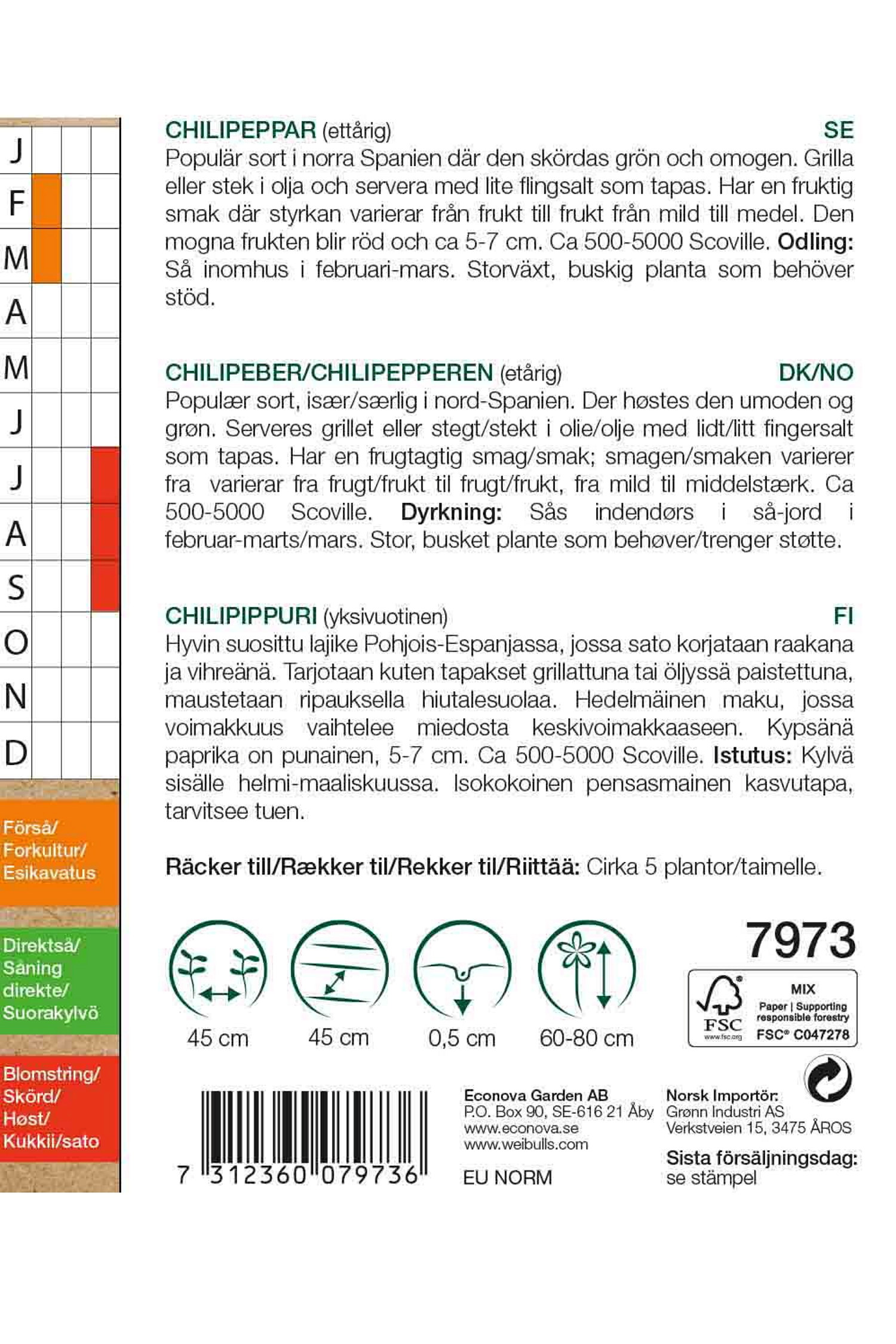 Chilipepper 'Padron' KRAV