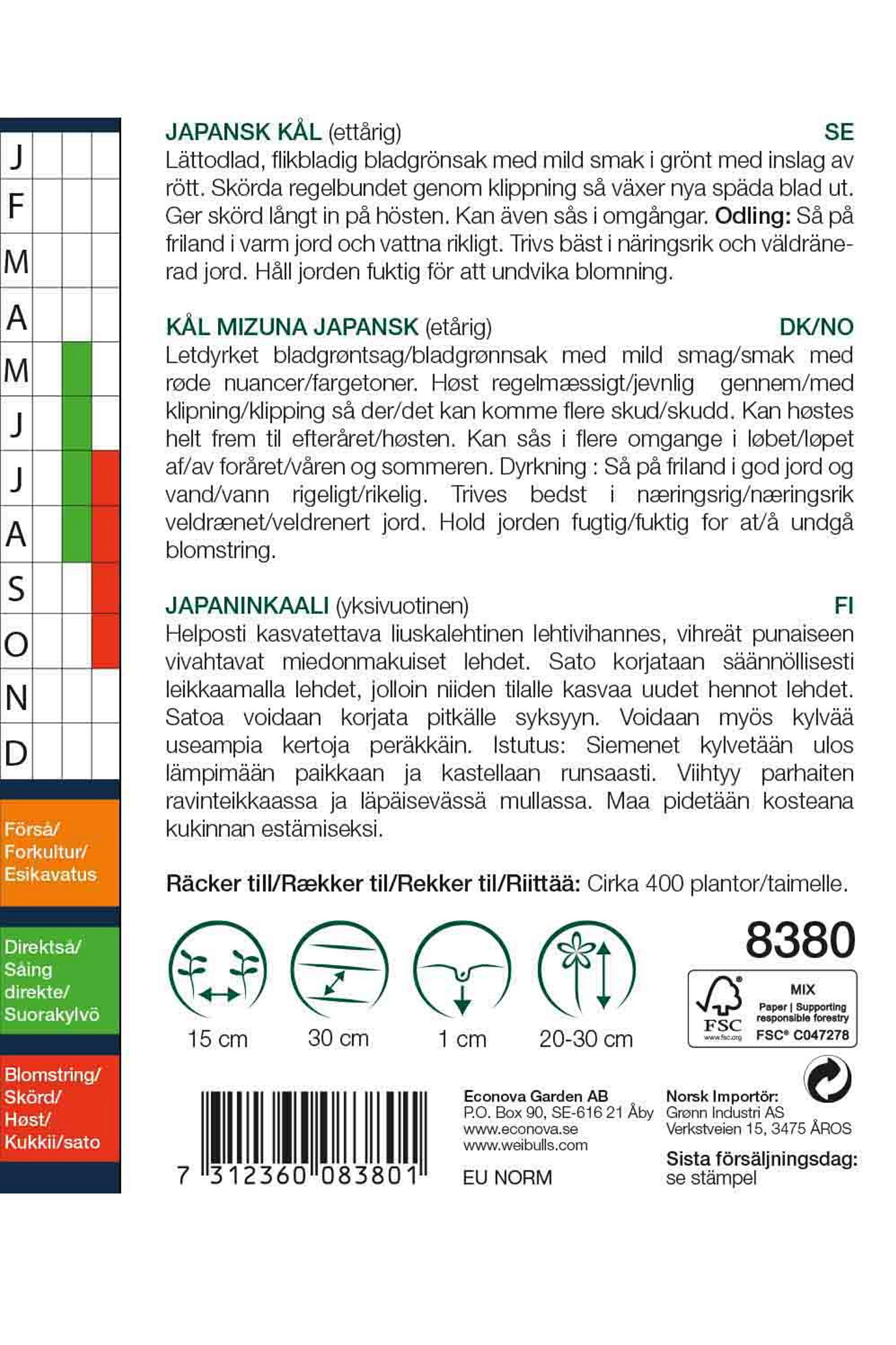 Japansk kål 'Mizuna'