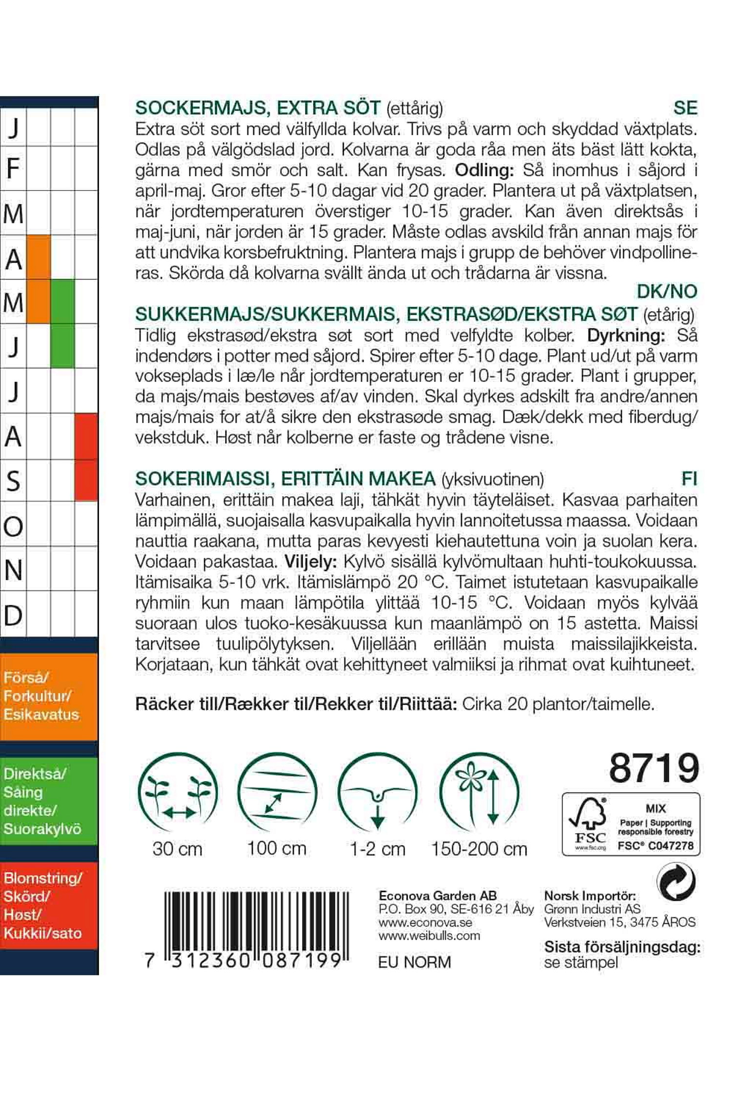 Sockermajs 'Tasty Sweet'