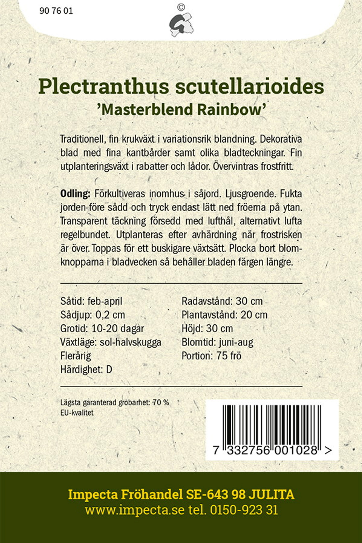 Palettblad 'Masterblend Rainbow'