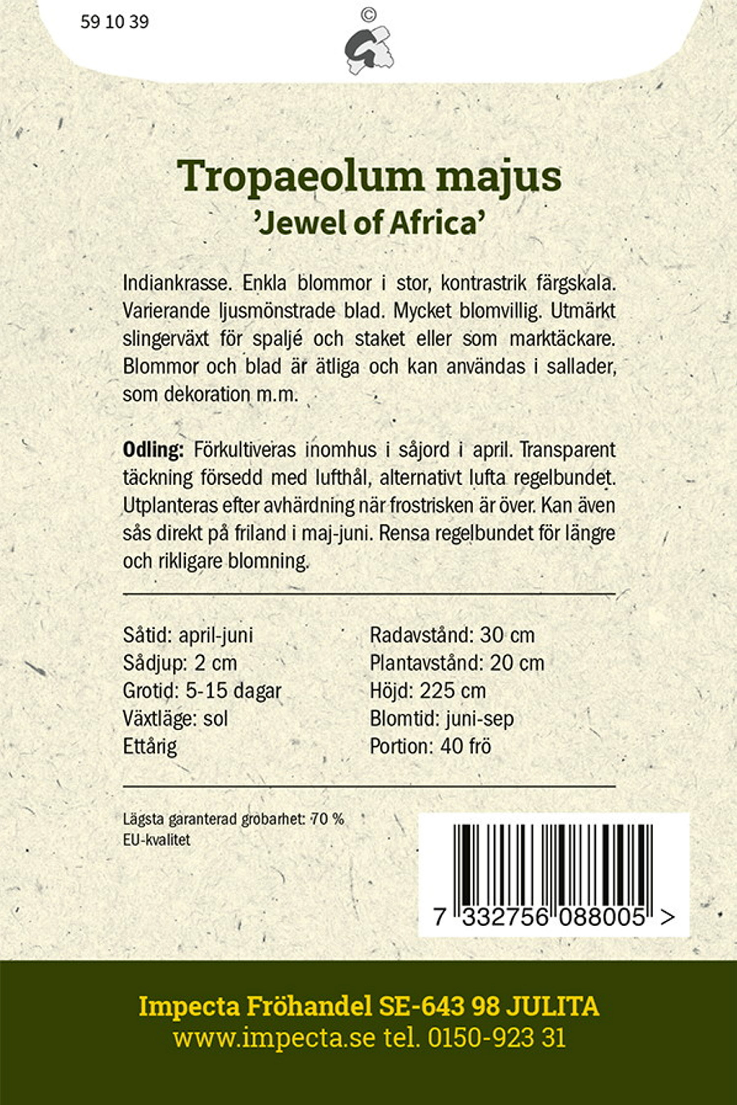 Slingerkrasse 'Jewel Of Africa'