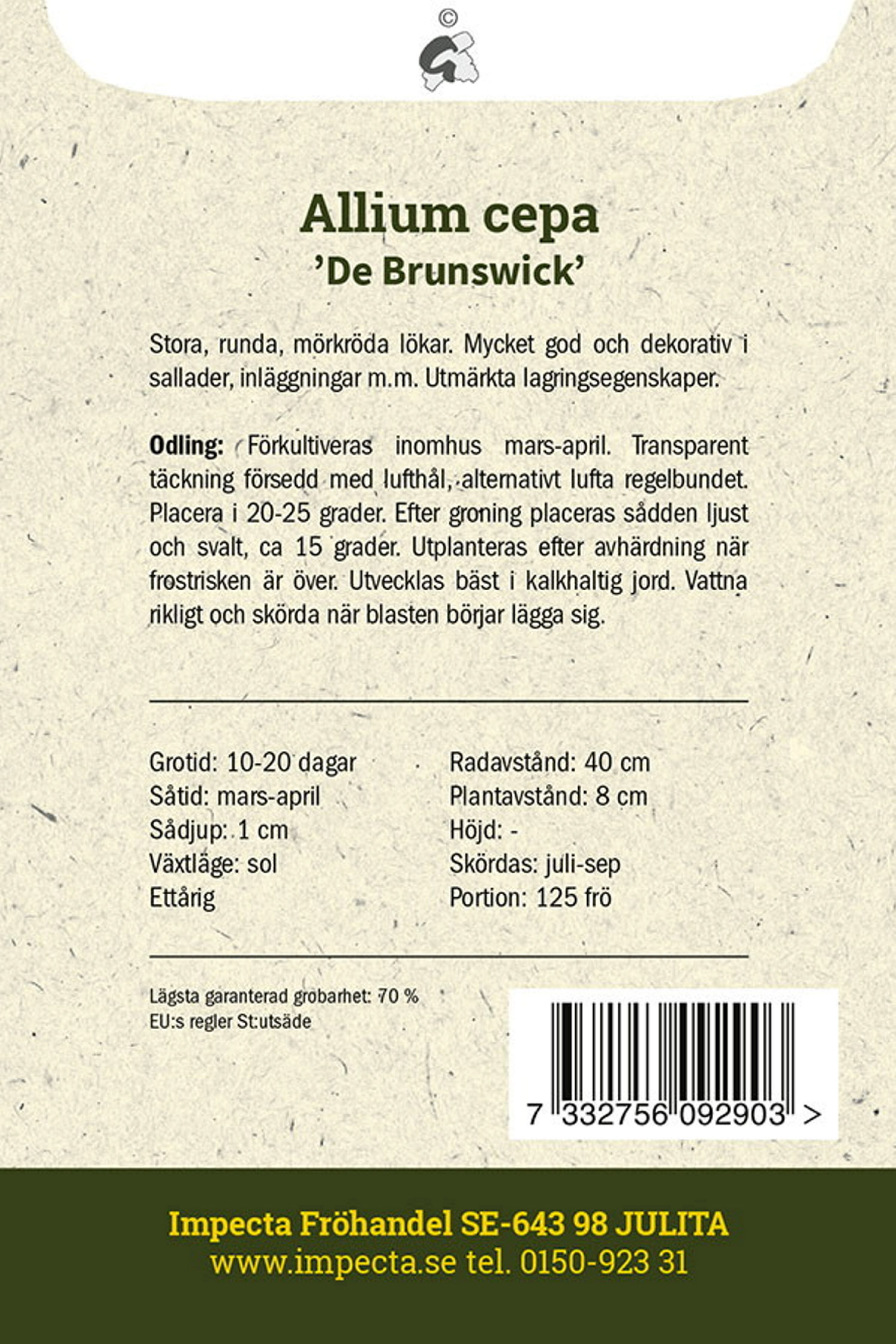 Röd Lök 'Red Brunswick'