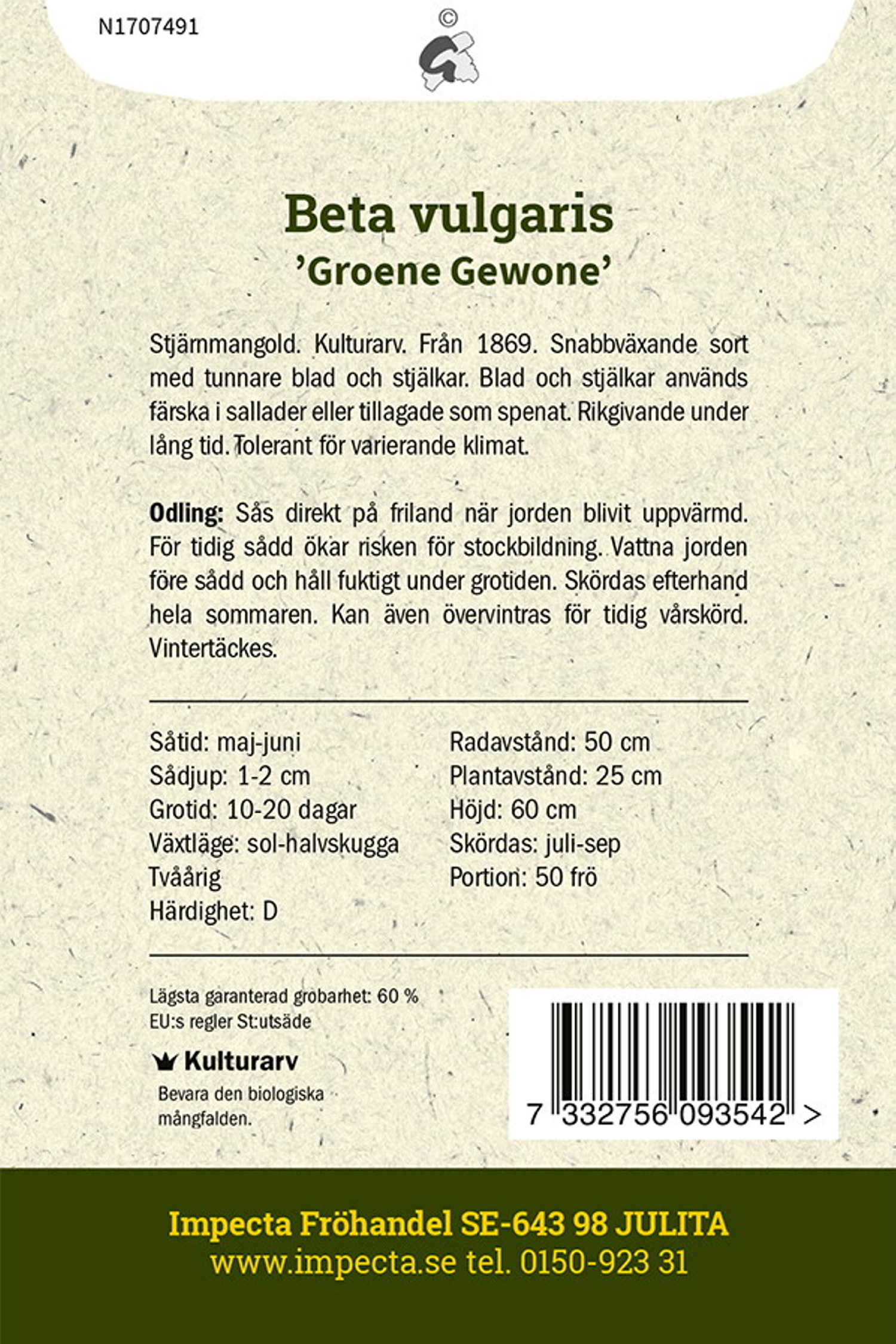 Beta vulgaris 'Groene Gewone'