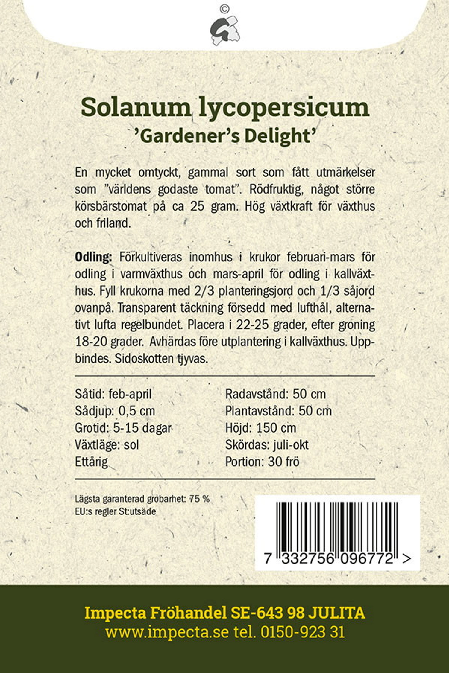 Körsbärstomat 'Gardener's Delight'