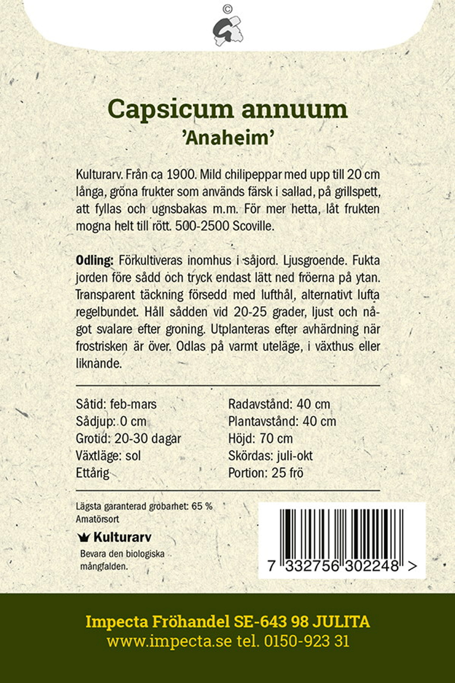 Chilipeppar 'Anaheim'