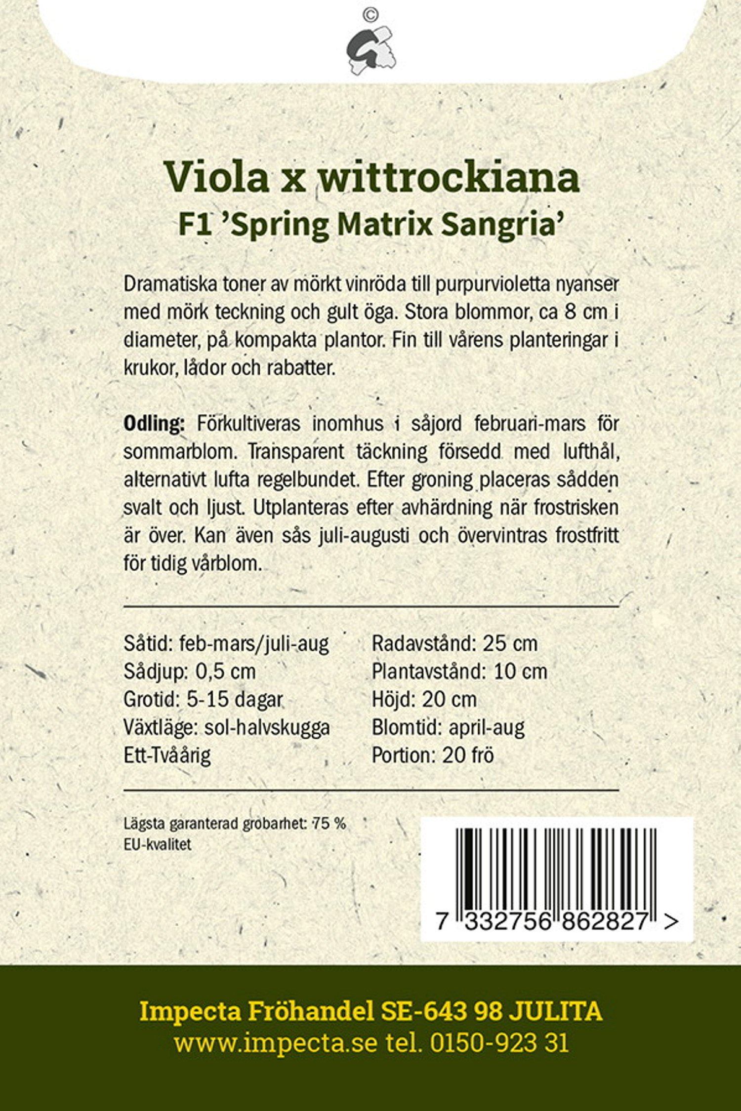 Pensé F1 'Spring Matrix Sangria'